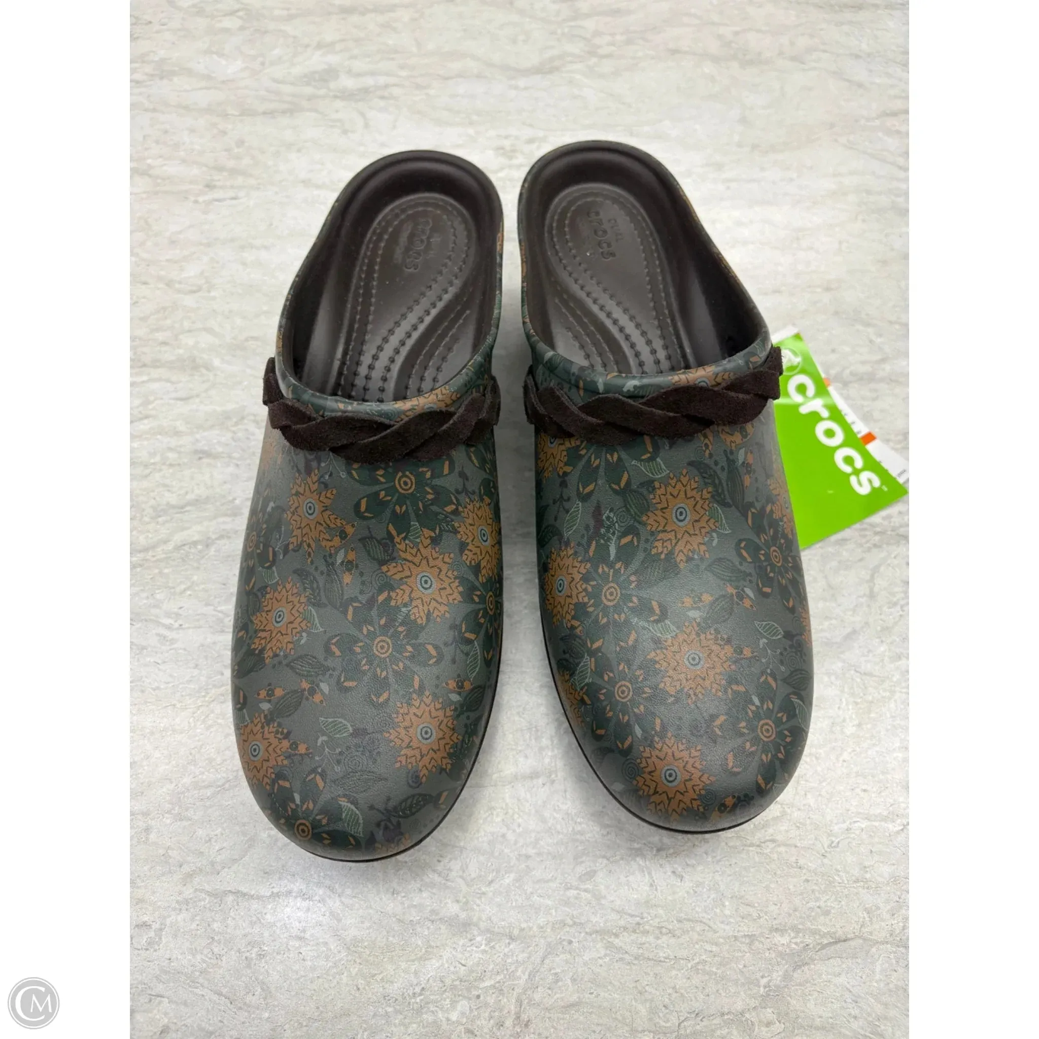 Shoes Heels Block By Crocs In Floral Print, Size: 10 Holiday Heels Textured Heels