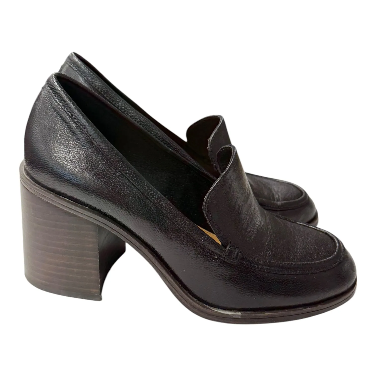 Weekend Look Shoes Heels Block By Crown Vintage In Black, Size:7