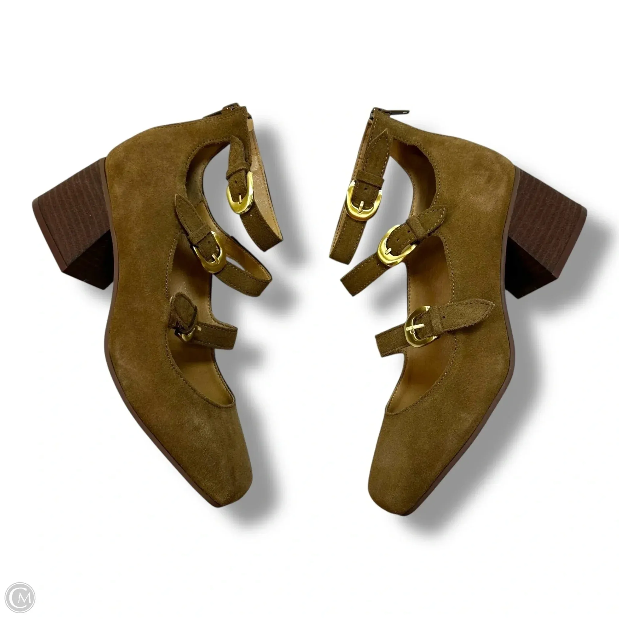 Shoes Heels Block By Crown Vintage In Tan, Size: 7 Evening Footwear