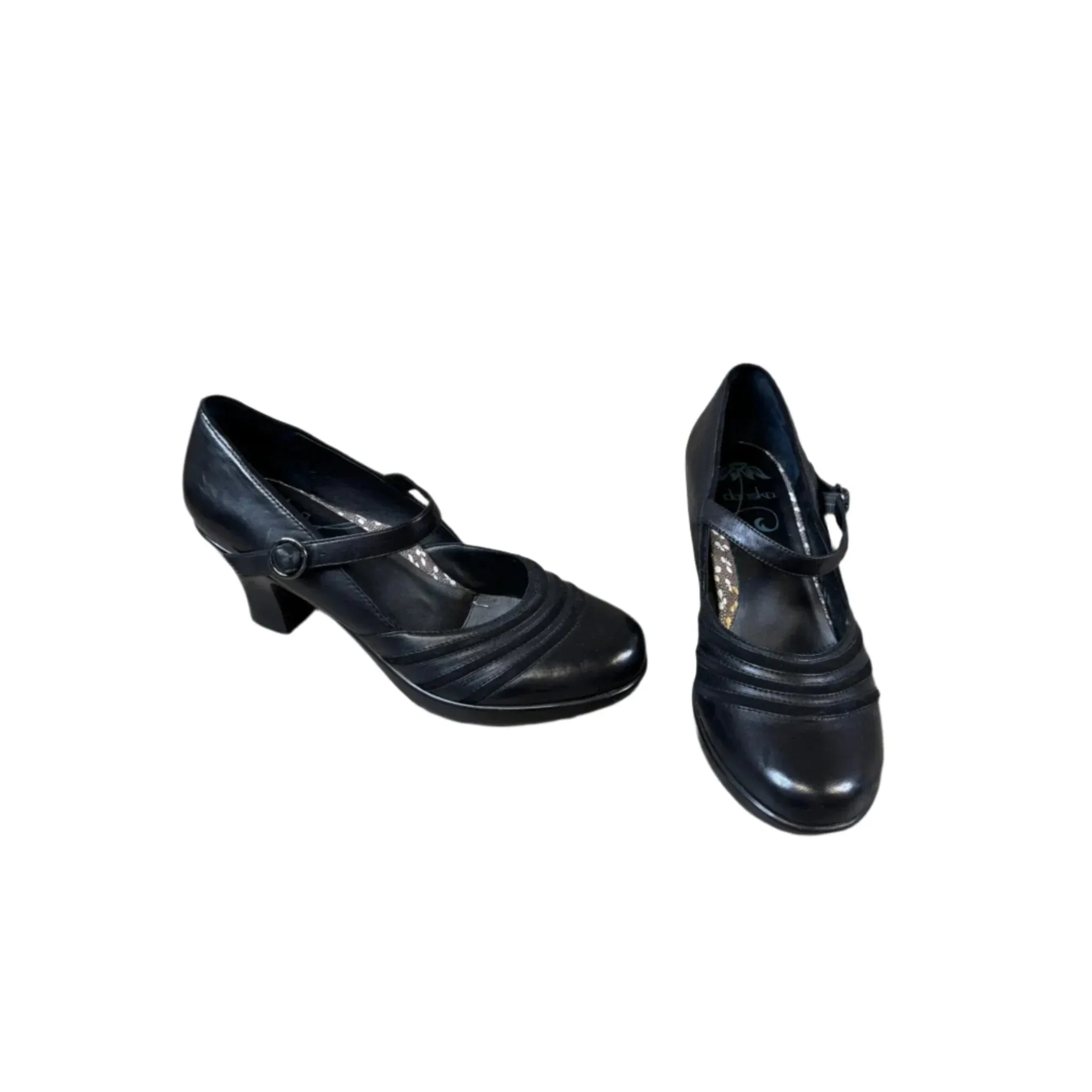 Glittery Pumps Shoes Heels Block By Dansko In Black, Size: 10