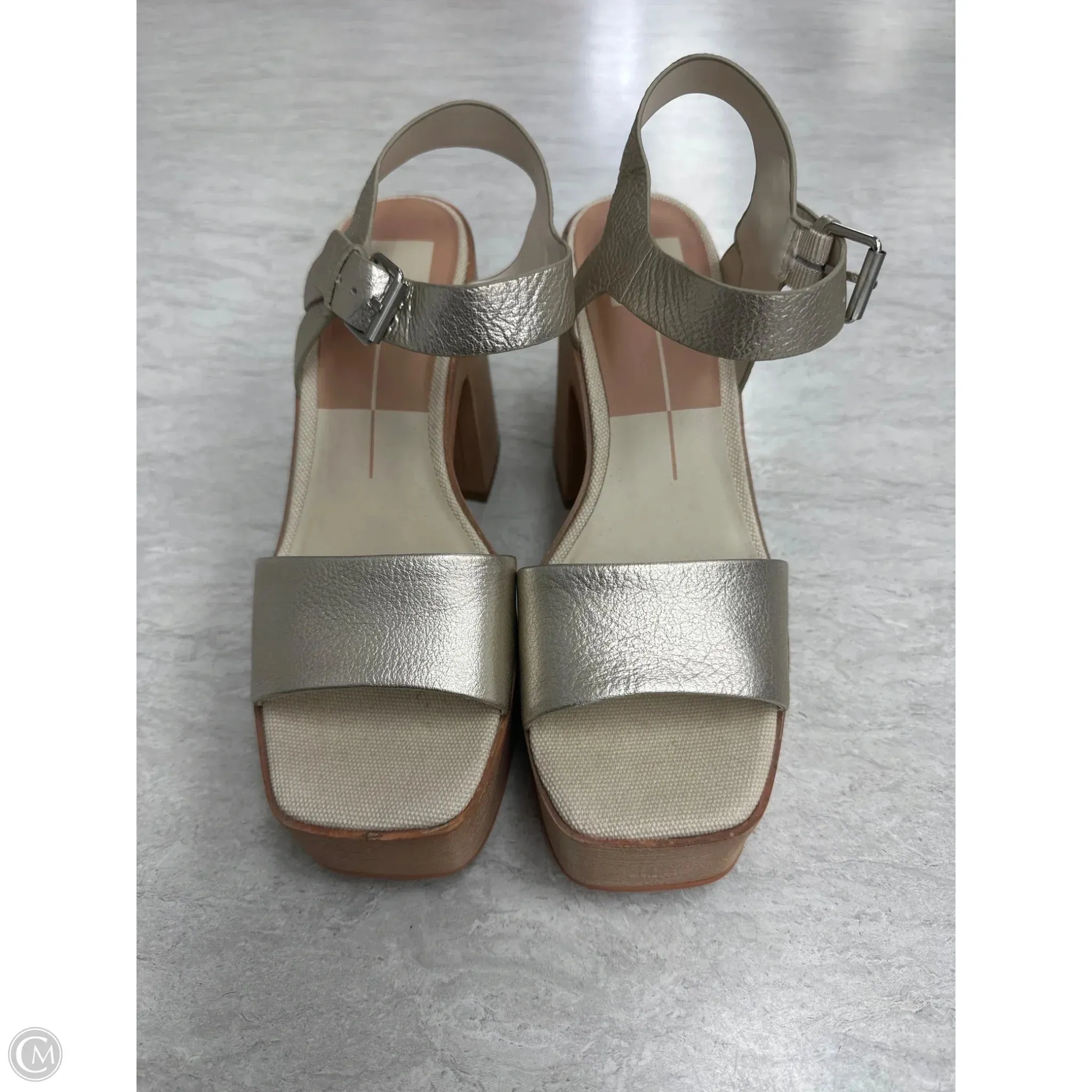 High Fashion Shoes Heels Block By Dolce Vita In Gold, Size: 8.5