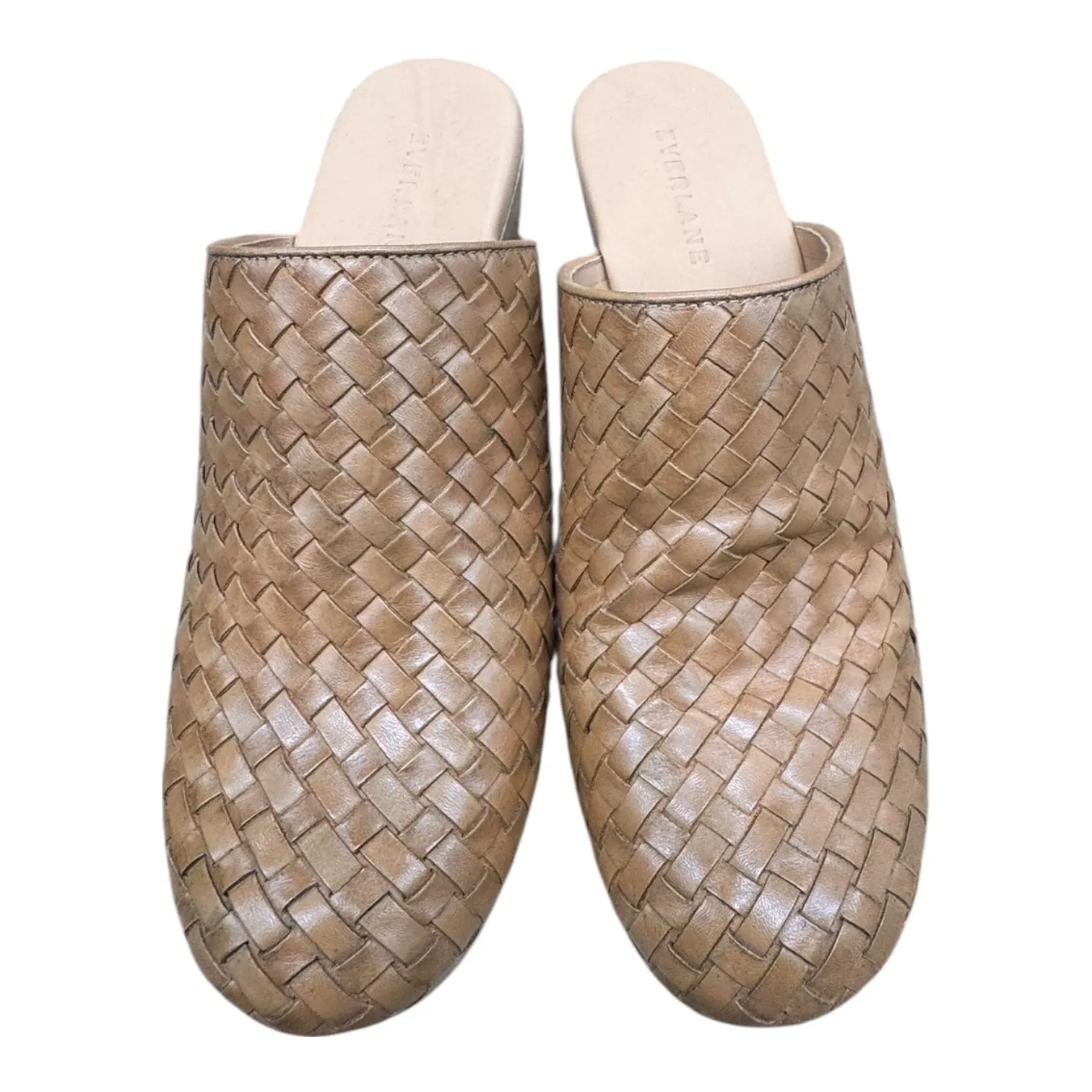 Work Chic Shoes Heels Block By Everlane In Tan, Size:8.5