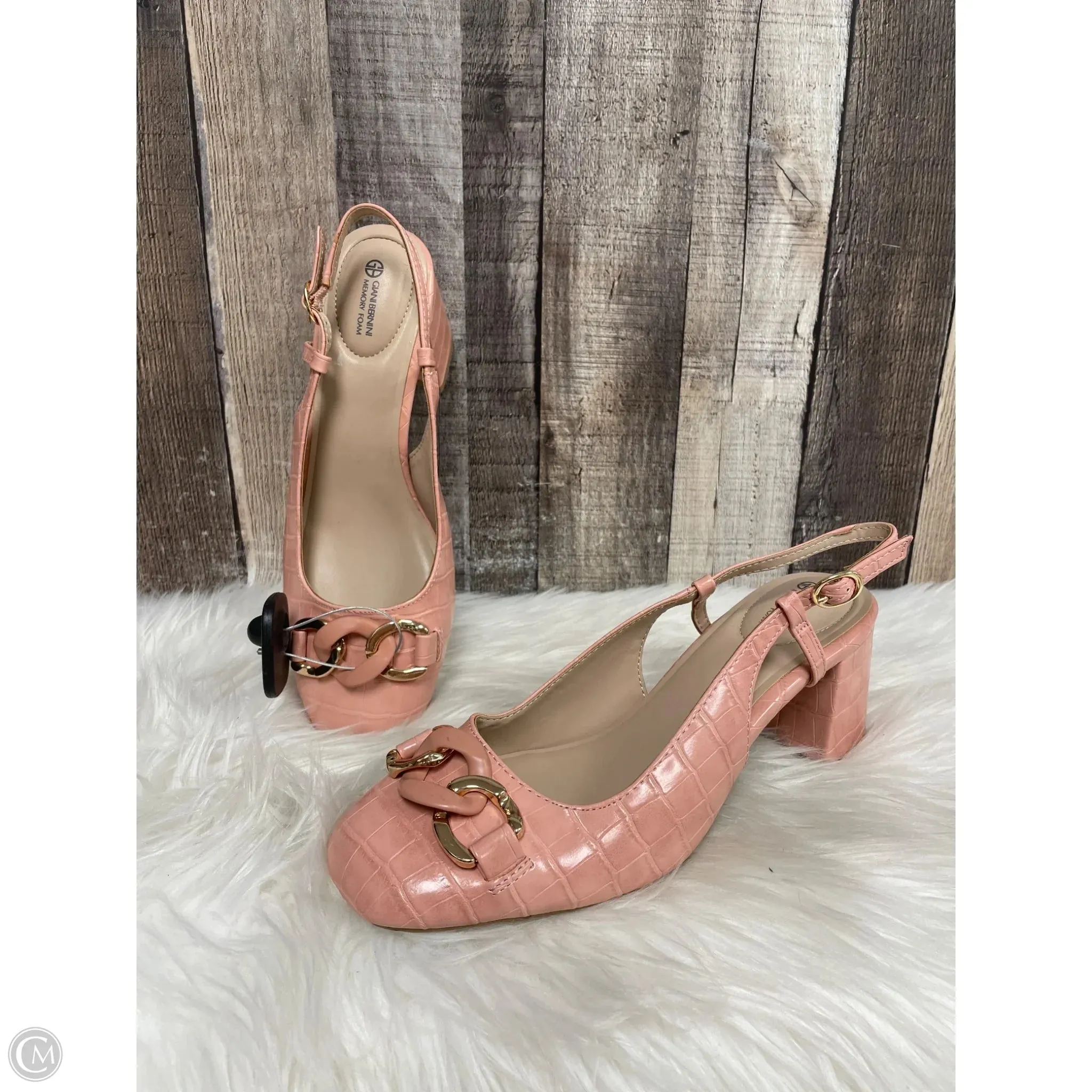 Stiletto Heel Shiny Accent Shoes Heels Block By Giani Bernini In Pink, Size: 9