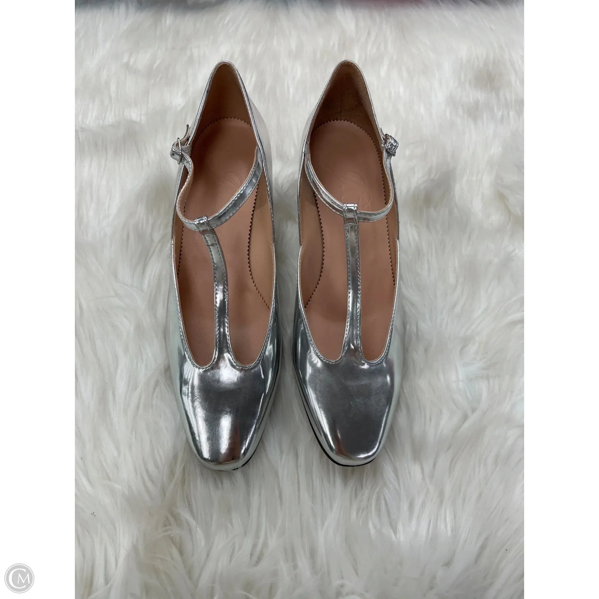 Silky feel Urban Style Shoes Heels Block By J. Crew In Silver, Size: 9