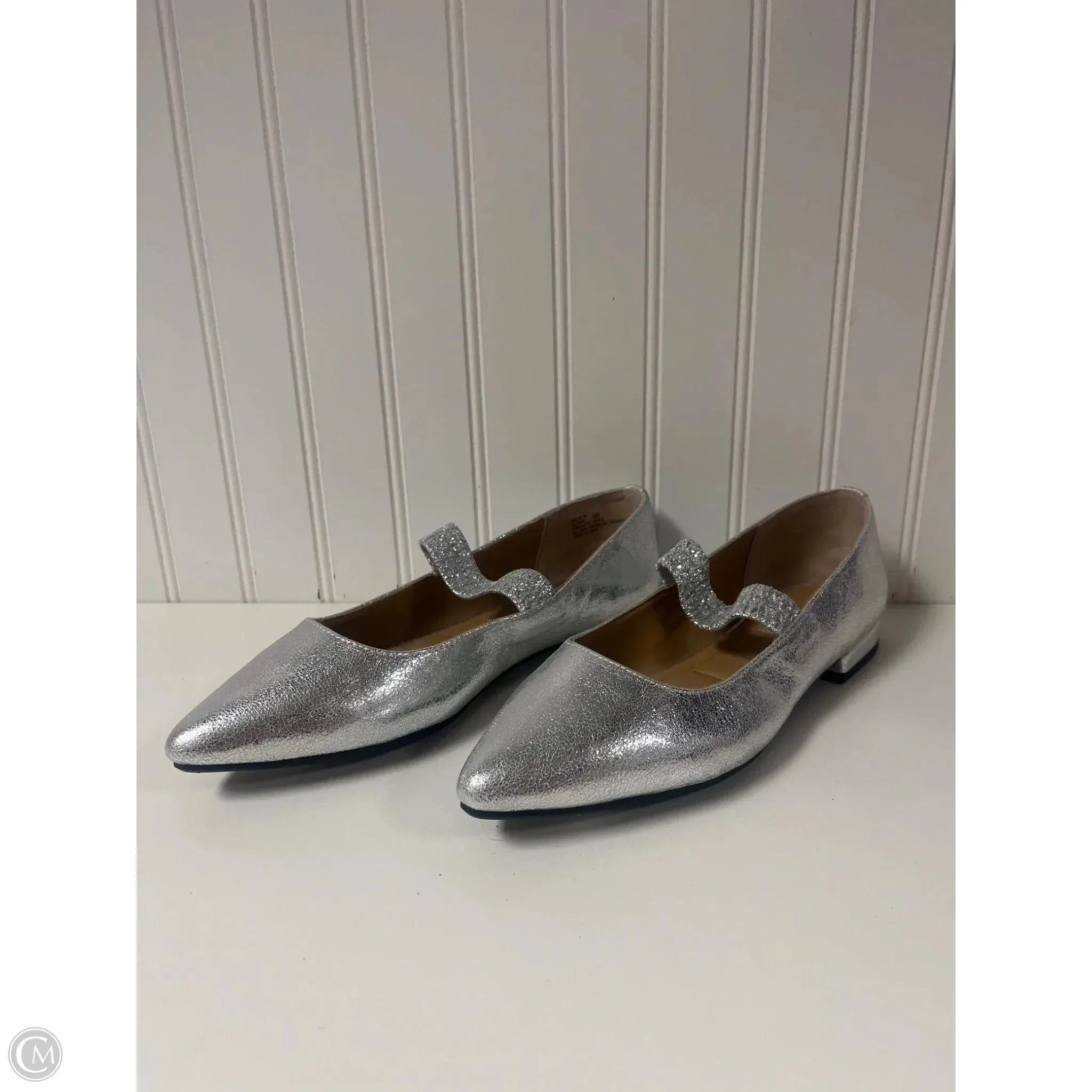 Embellished Shoes Heels Block By Kelly And Katie In Silver, Size: 9