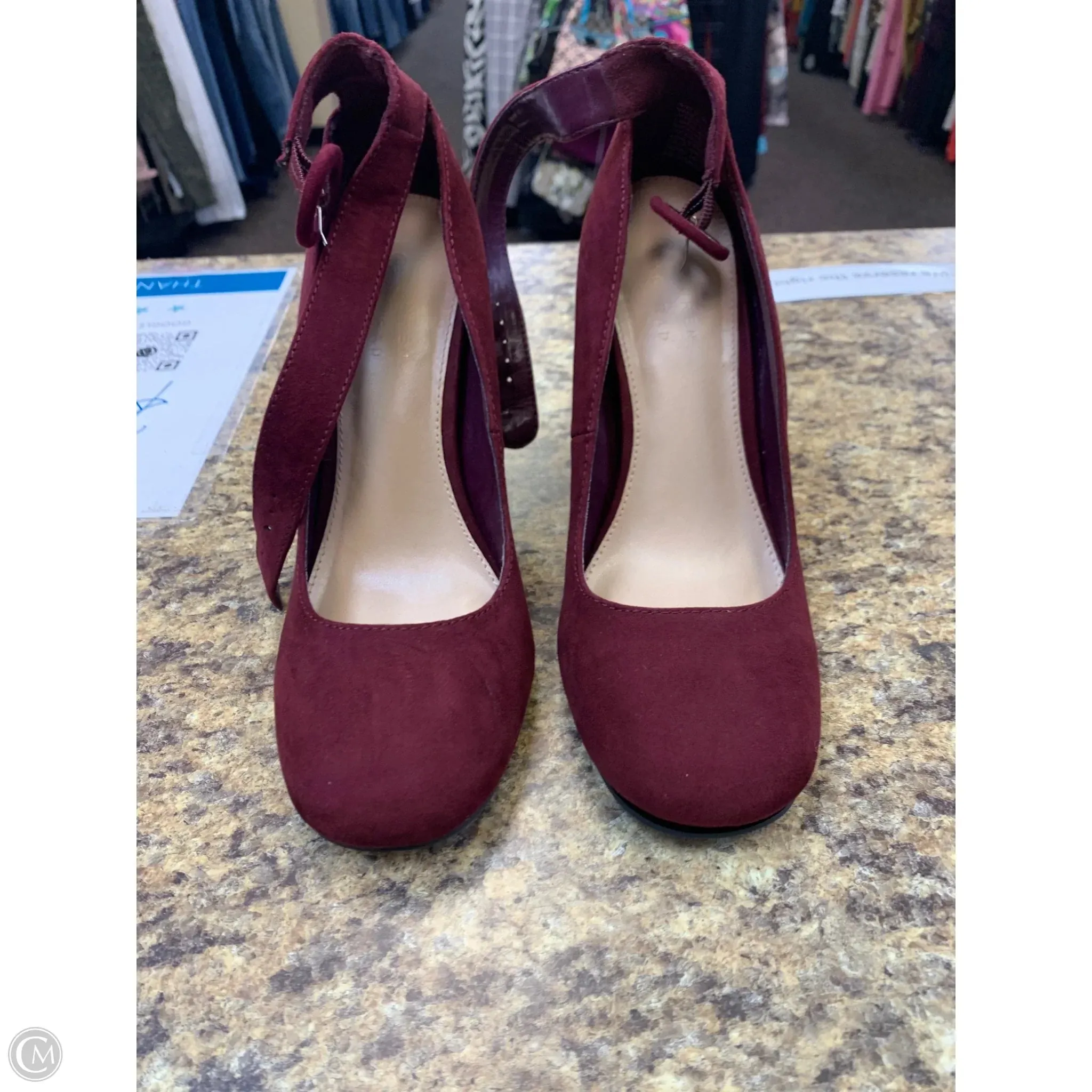 Shoes Heels Block By Lc Lauren Conrad In Maroon, Size: 8 Casual Pumps