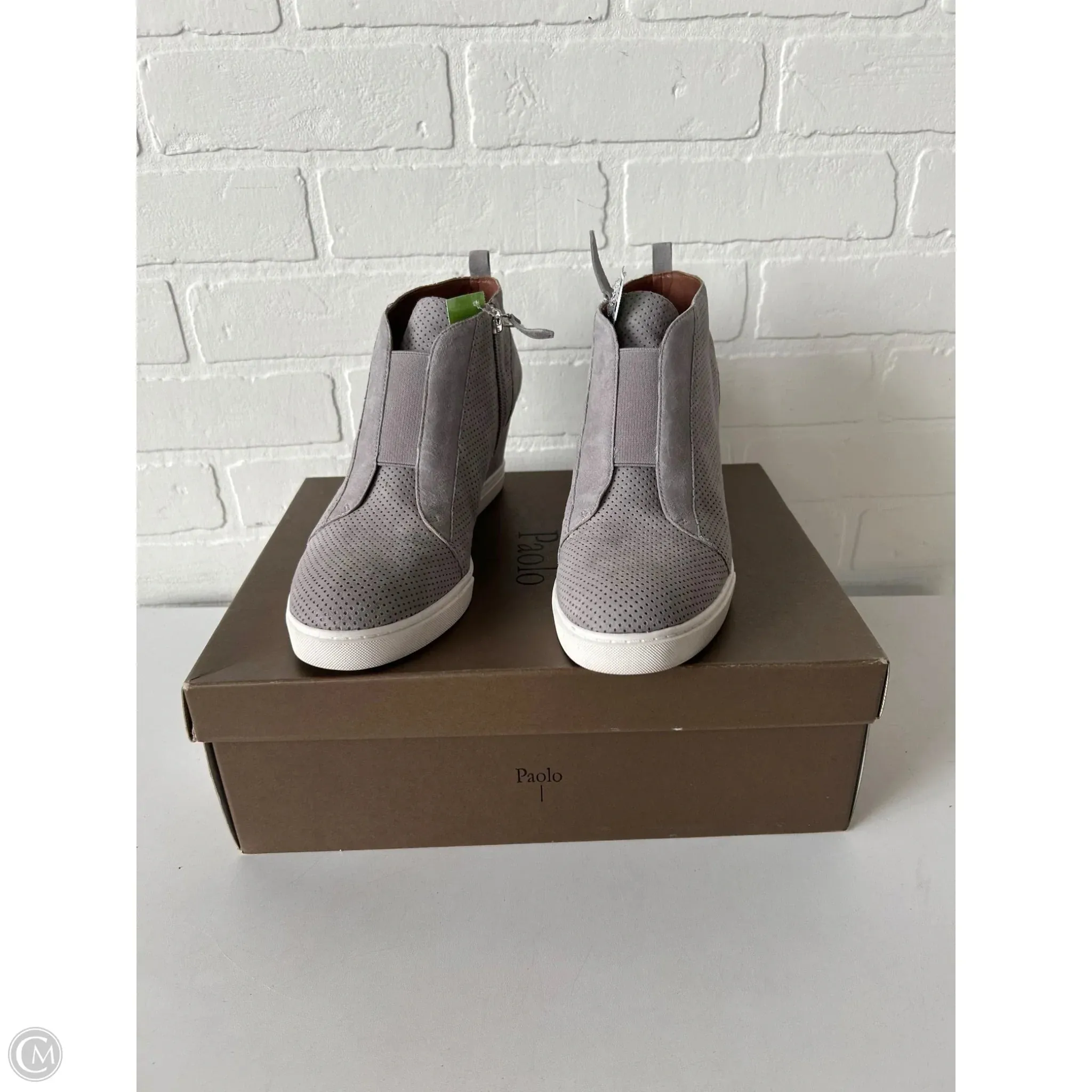 Mood Booster Shoes Heels Block By Linea Paolo In Grey, Size: 8