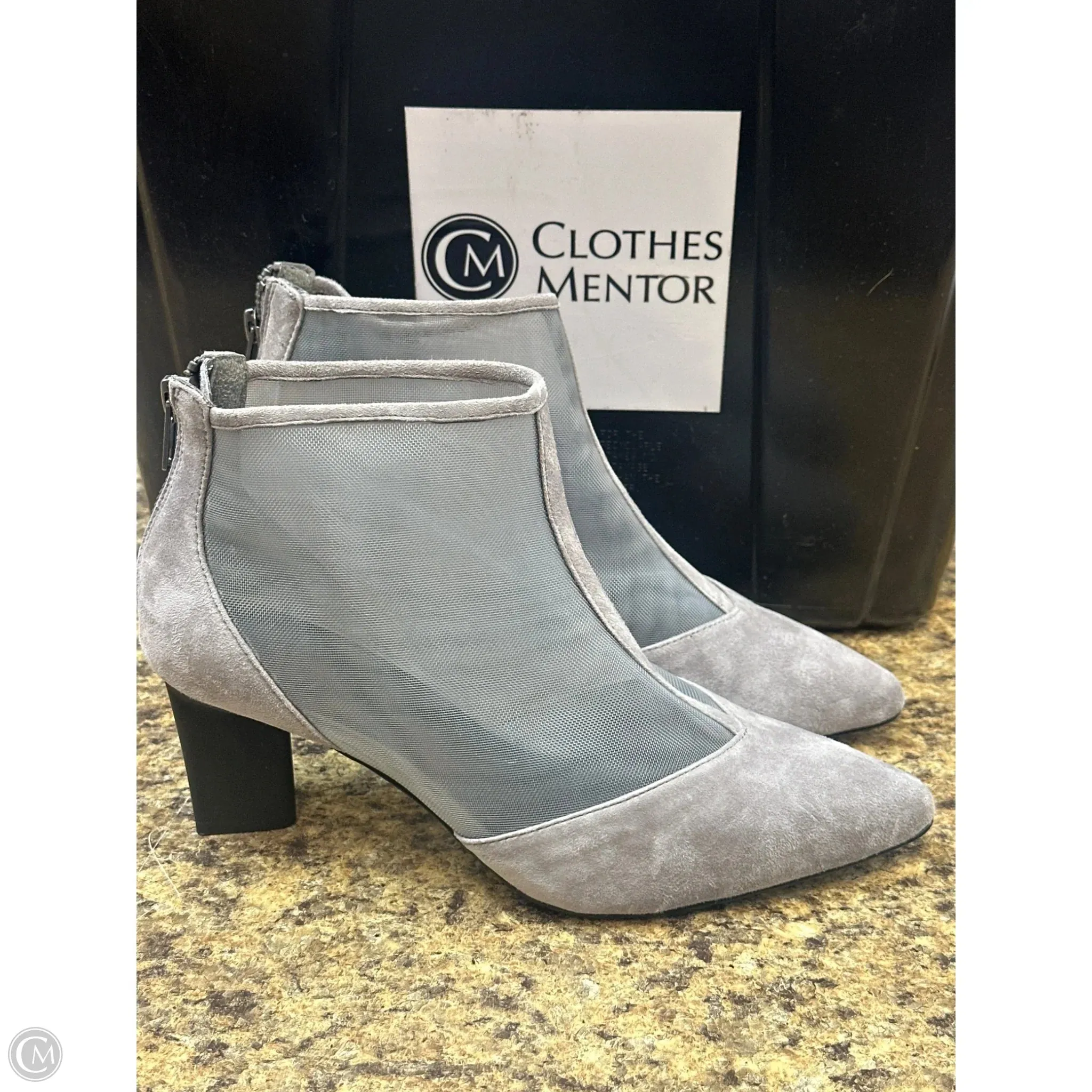 Bridal Flats and Heels Shoes Heels Block By Logo In Grey, Size: 7