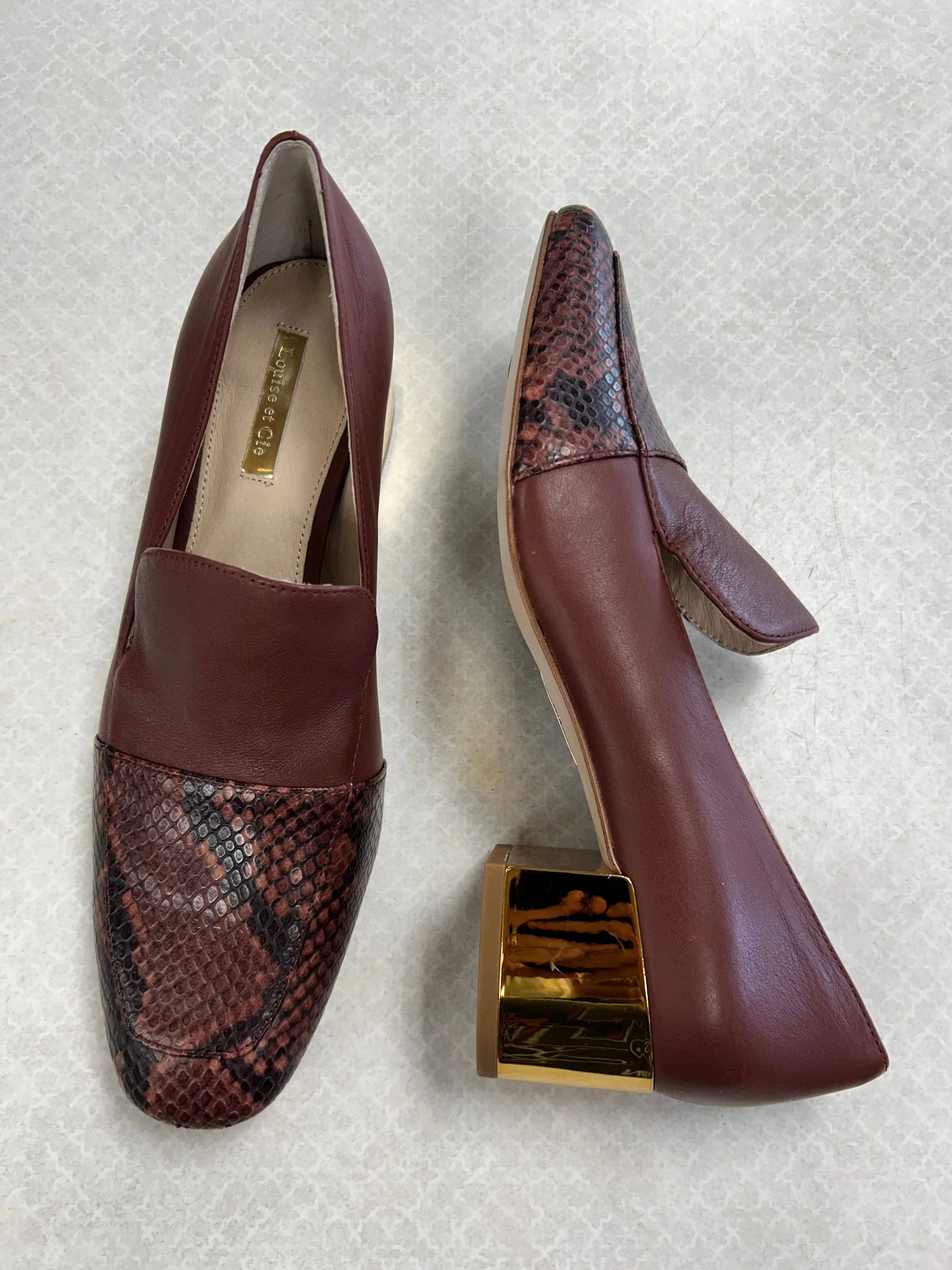 SHOES HEELS BLOCK by LOUISE ET CIE In MAROON, Size: 9 perforated Comfortable to wear