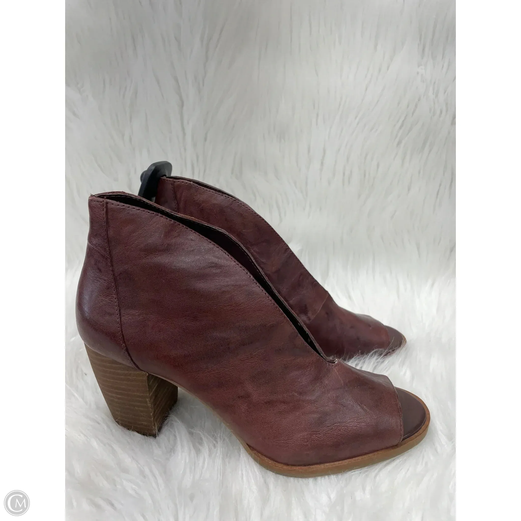 Shoes Heels Block By Lucky Brand In Maroon, Size: 7.5 Soft Cushion Heels Glam Touch
