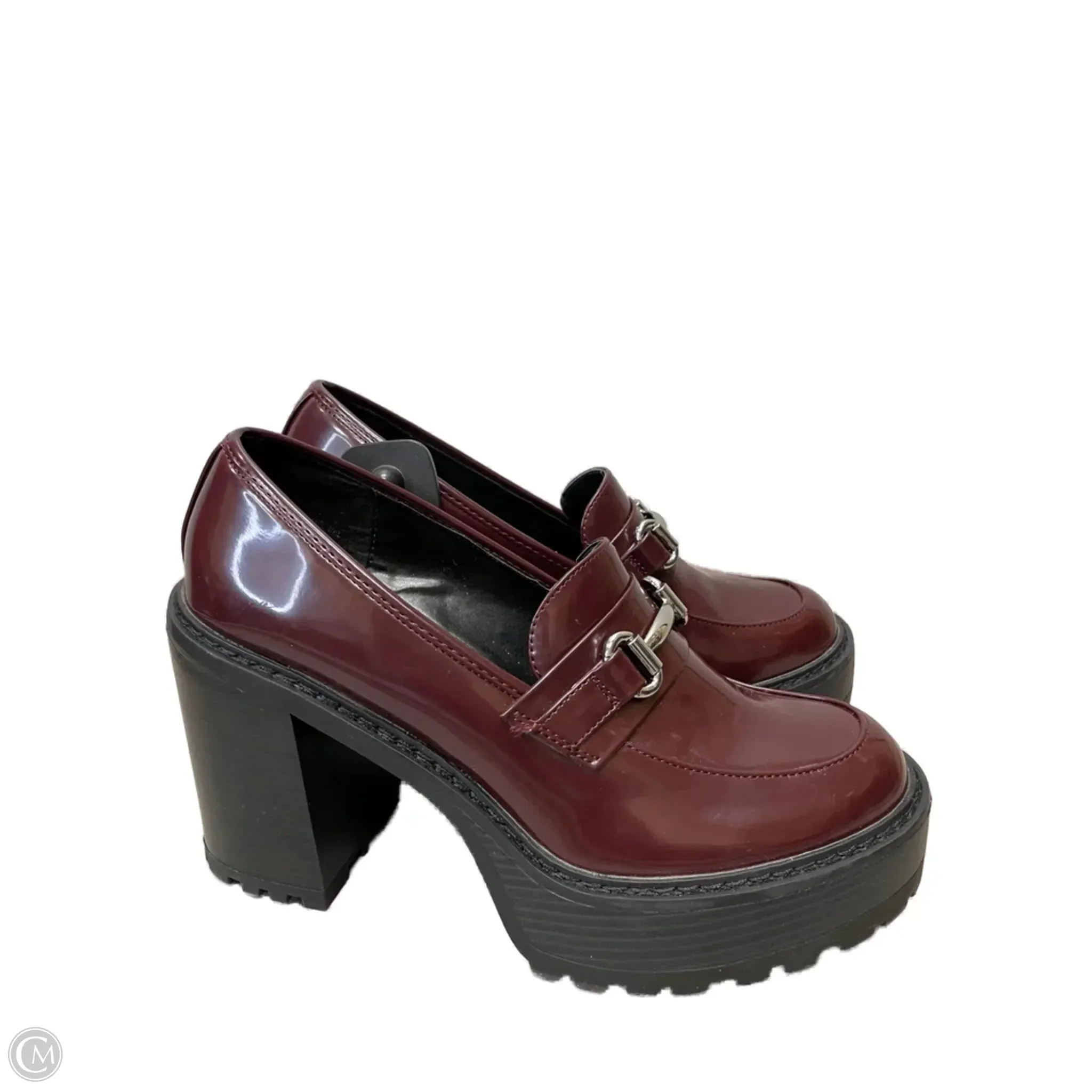 Shoes Heels Block By Madden Girl In Maroon, Size: 10 Sophisticated Sandals Light Design