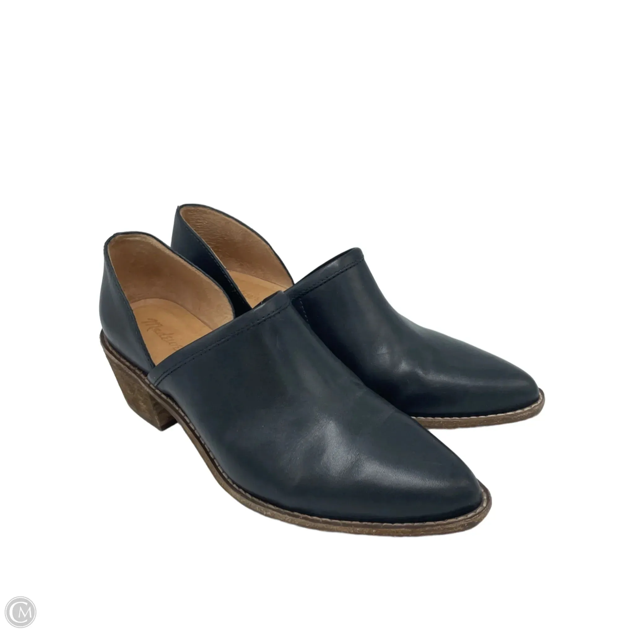 Sleek Dress Shoes Shoes Heels Block By Madewell In Black, Size: 9