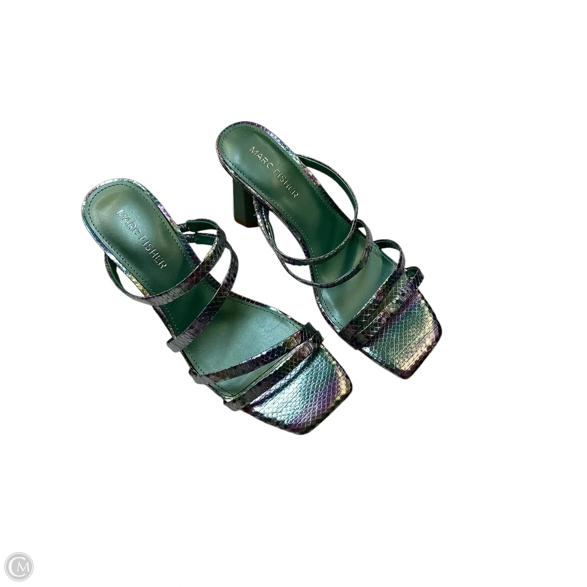 Shoes Heels Block By Marc Fisher In Green & Purple, Size: 6 platform sandals