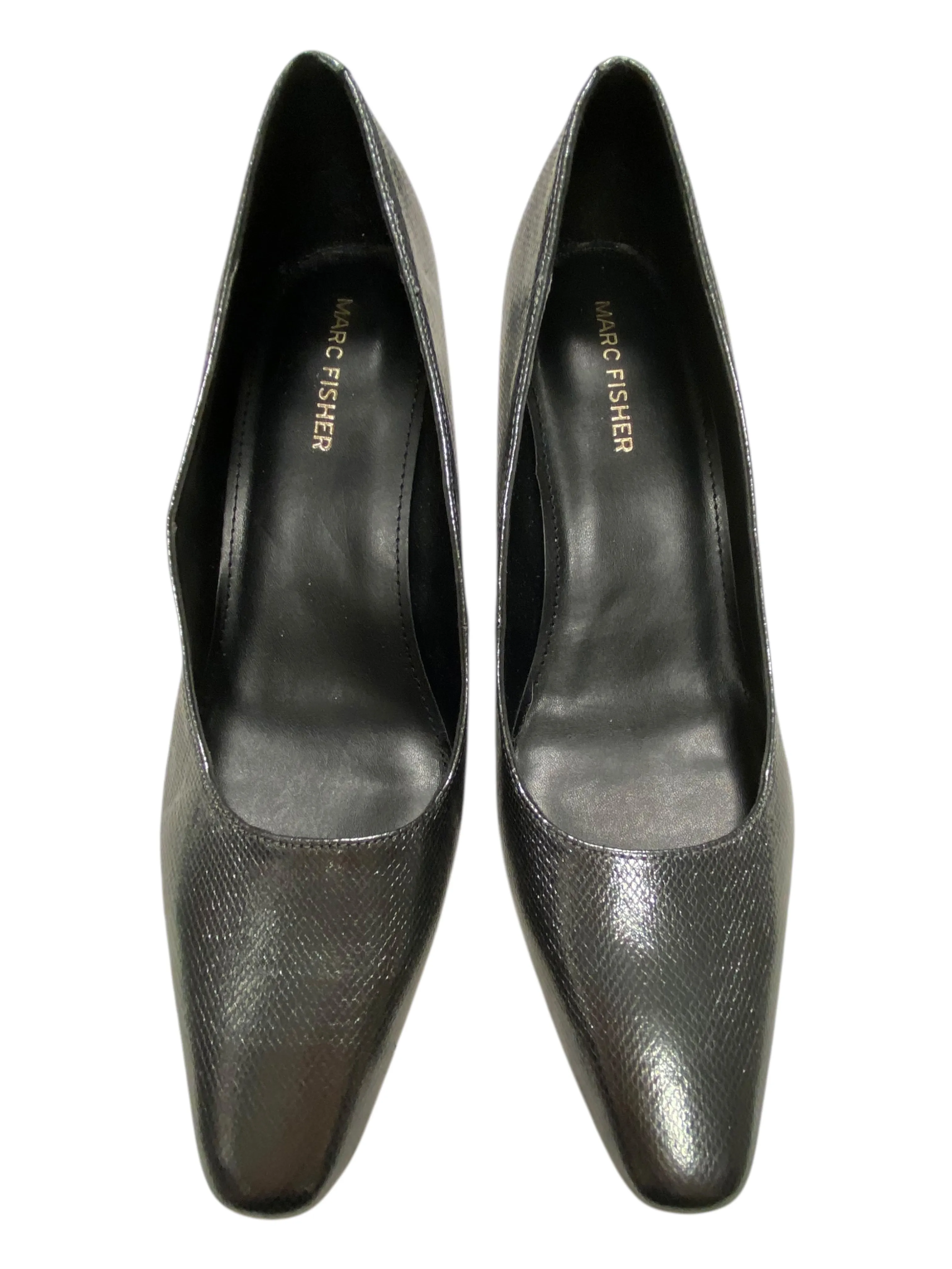 Fashion Trends Matte Finish Shoes Heels Block By Marc Fisher In Silver, Size:8.5
