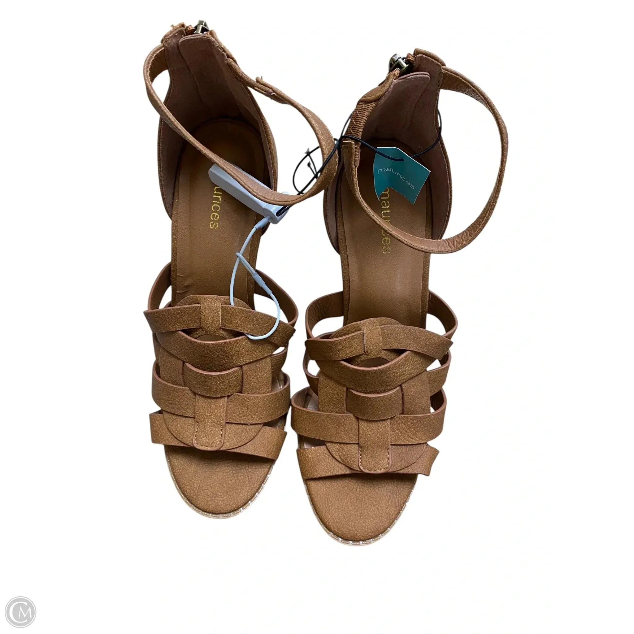 Smooth Finish Street Glam Shoes Heels Block By Maurices In Tan, Size: 8.5