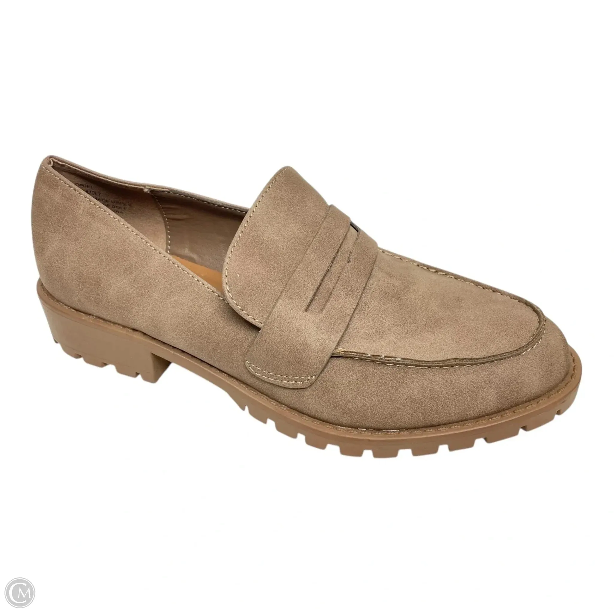 Stylish High Heels Work Pumps Shoes Heels Block By Me Too In Tan, Size: 7