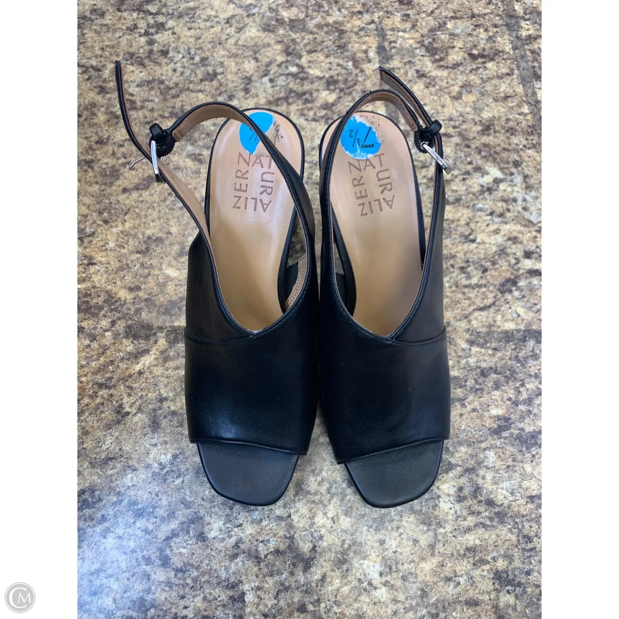 Shoes Heels Block By Naturalizer In Black, Size: 7.5 Open Toe Sandals Bejeweled Heels