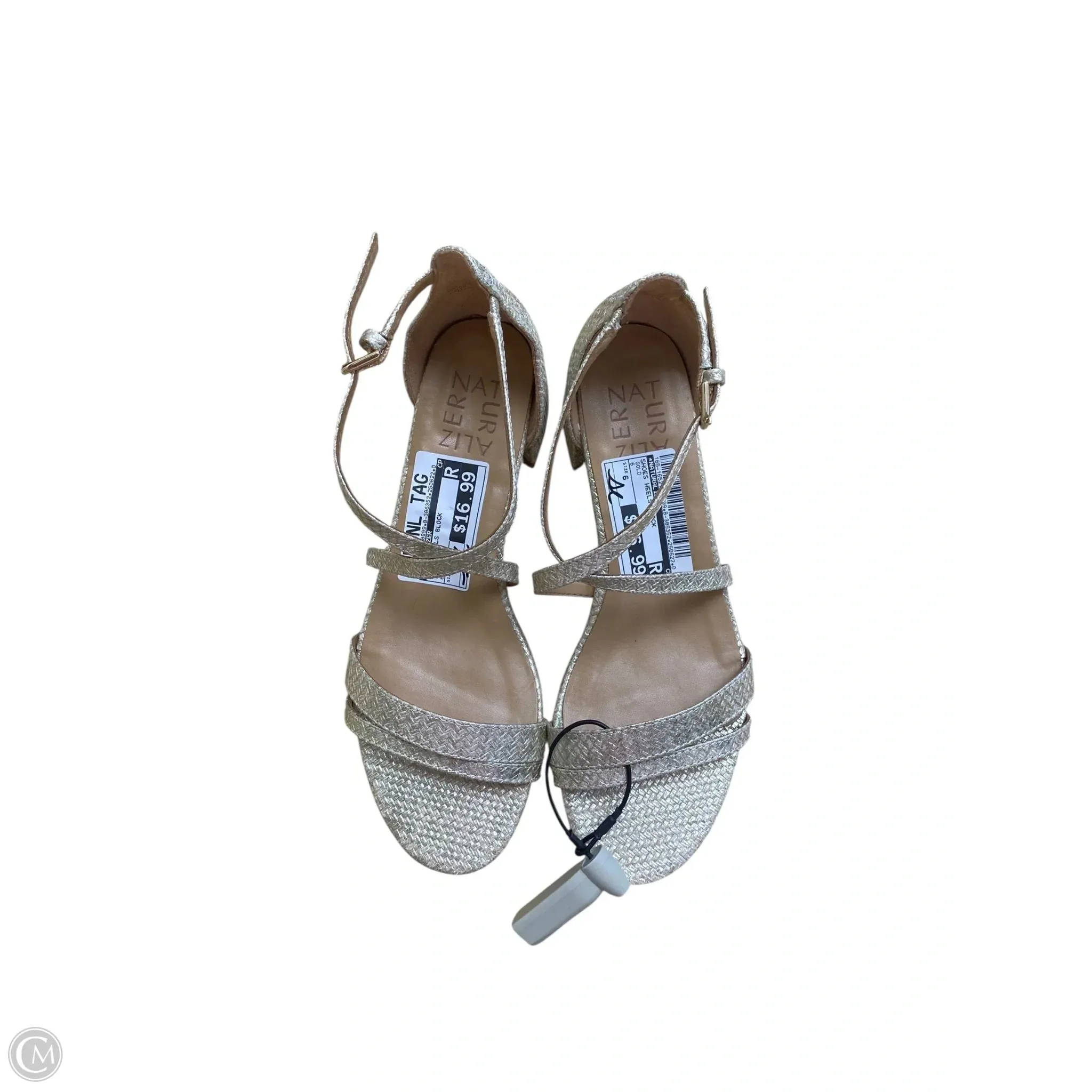 Shoes Heels Block By Naturalizer In Gold, Size: 6 Ankle Strap Shoes Strappy Design