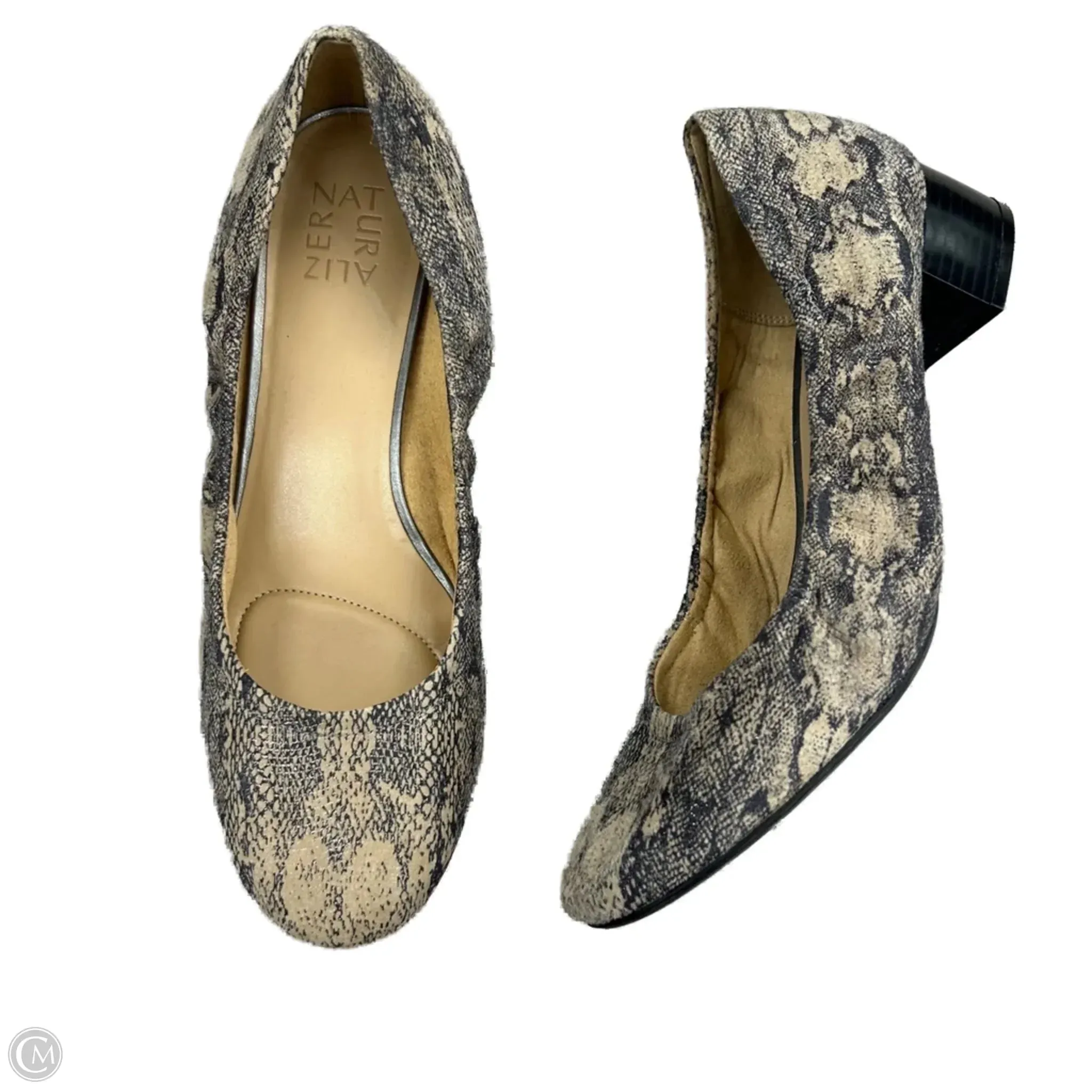 Evening Stilettos Shoes Heels Block By Naturalizer In Snakeskin Print, Size: 11