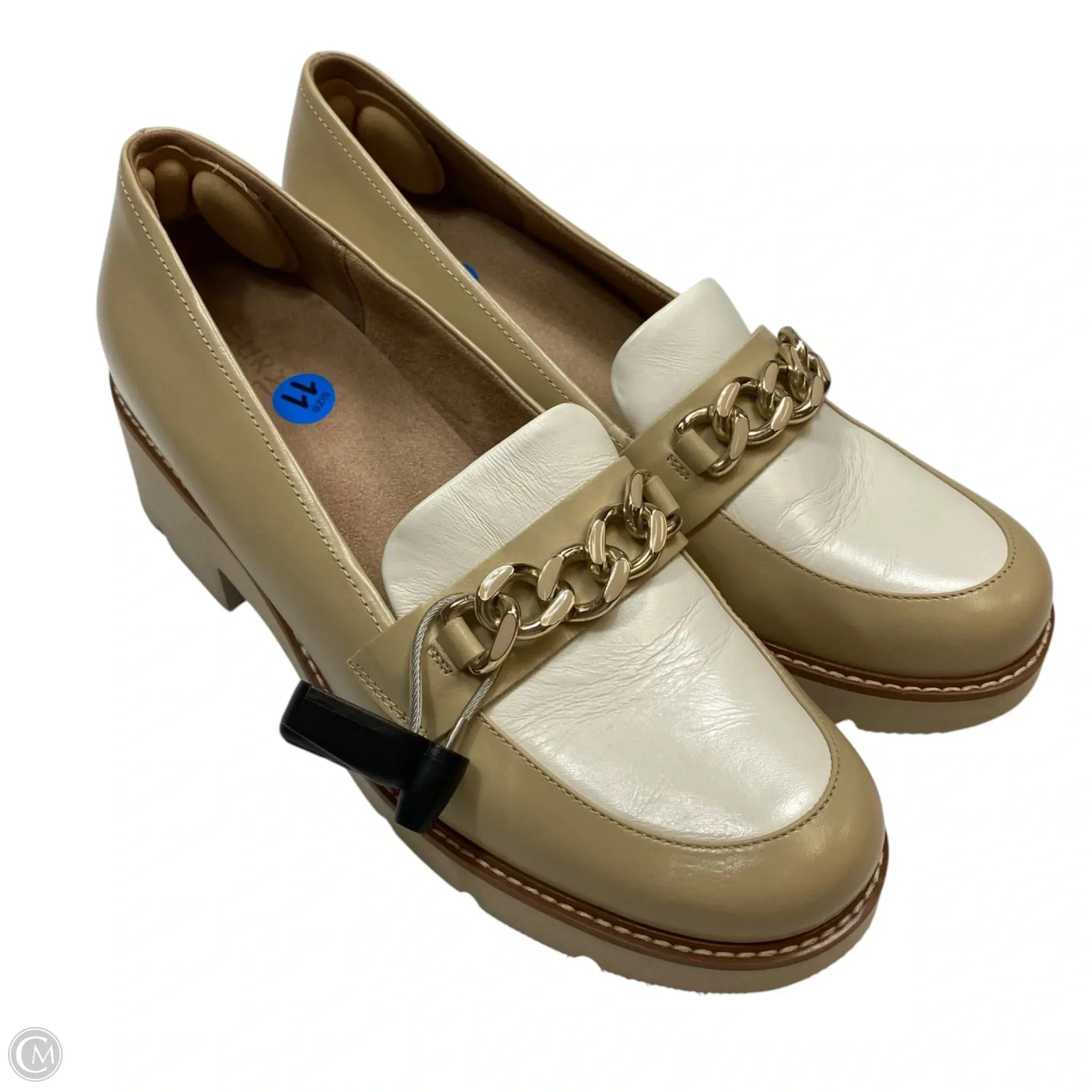 Shoes Heels Block By Naturalizer In Tan & White, Size: 11 Autumn Sandals Wide Heel Pumps