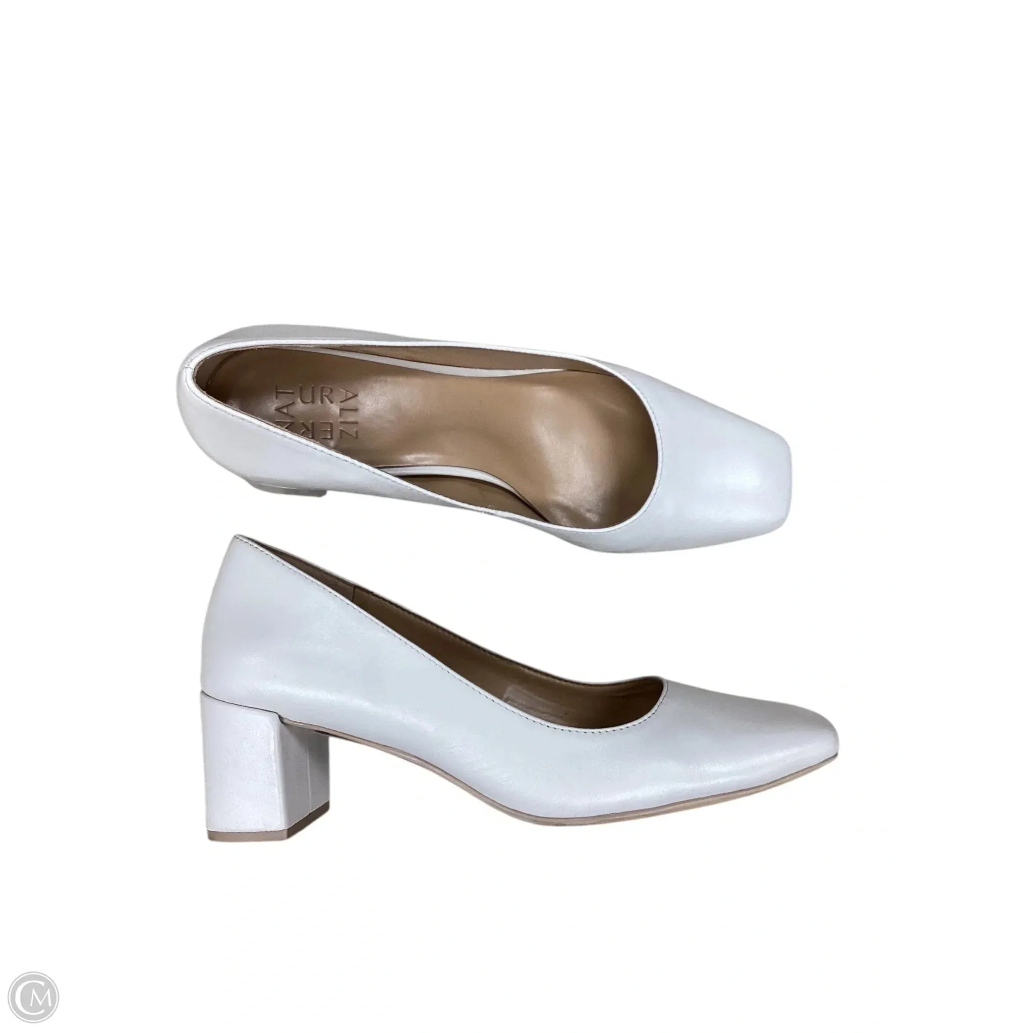 Stylish Shoes Heels Block By Naturalizer In White, Size: 8.5