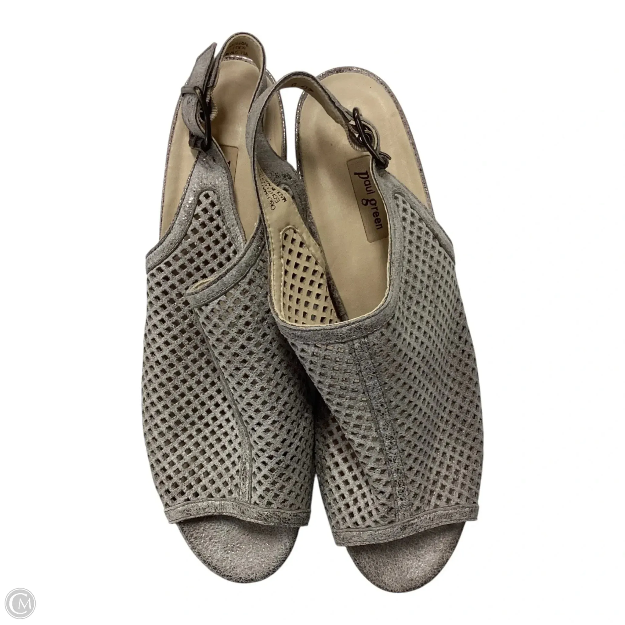 Shoes Heels Block By Paul Green In Grey, Size: 7 Removable Footbed Casual Platform Heels