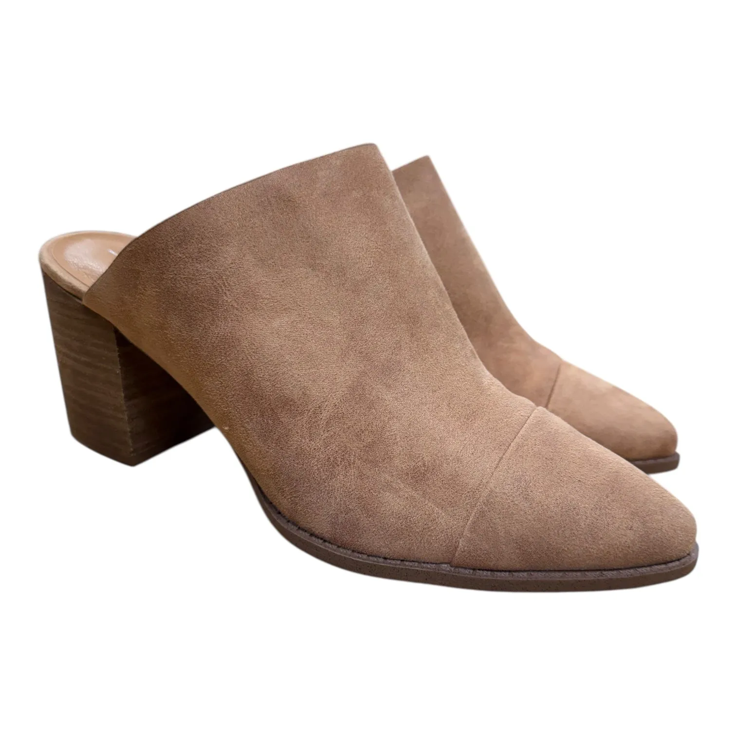 Shoes Heels Block By Report In Tan, Size:9 suede look
