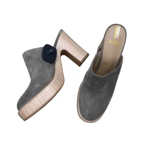 Bold Wedding Heels synthetic leather Shoes Heels Block By Sam Edelman In Grey, Size:9.5