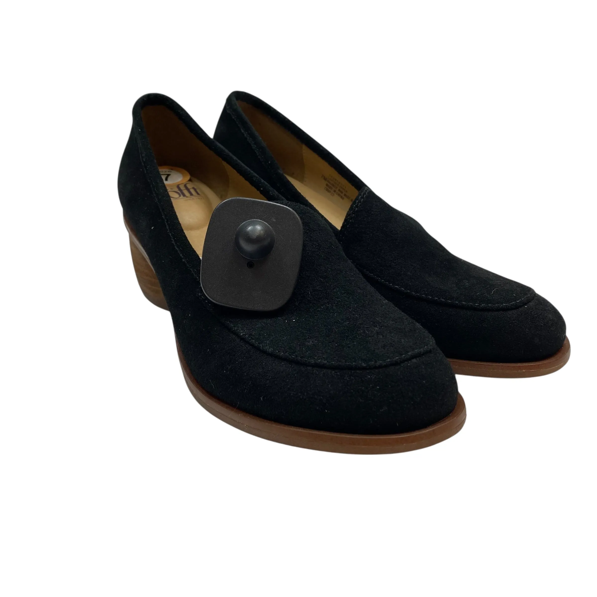 Elegant Slip-On Heels Shoes Heels Block By Sofft In Black, Size:7