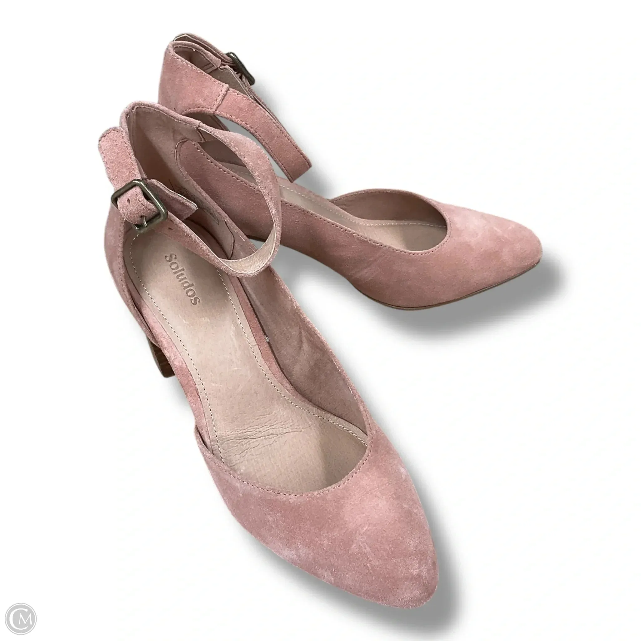 Stable Fit Polished Style Shoes Heels Block By Soludos In Mauve, Size: 7