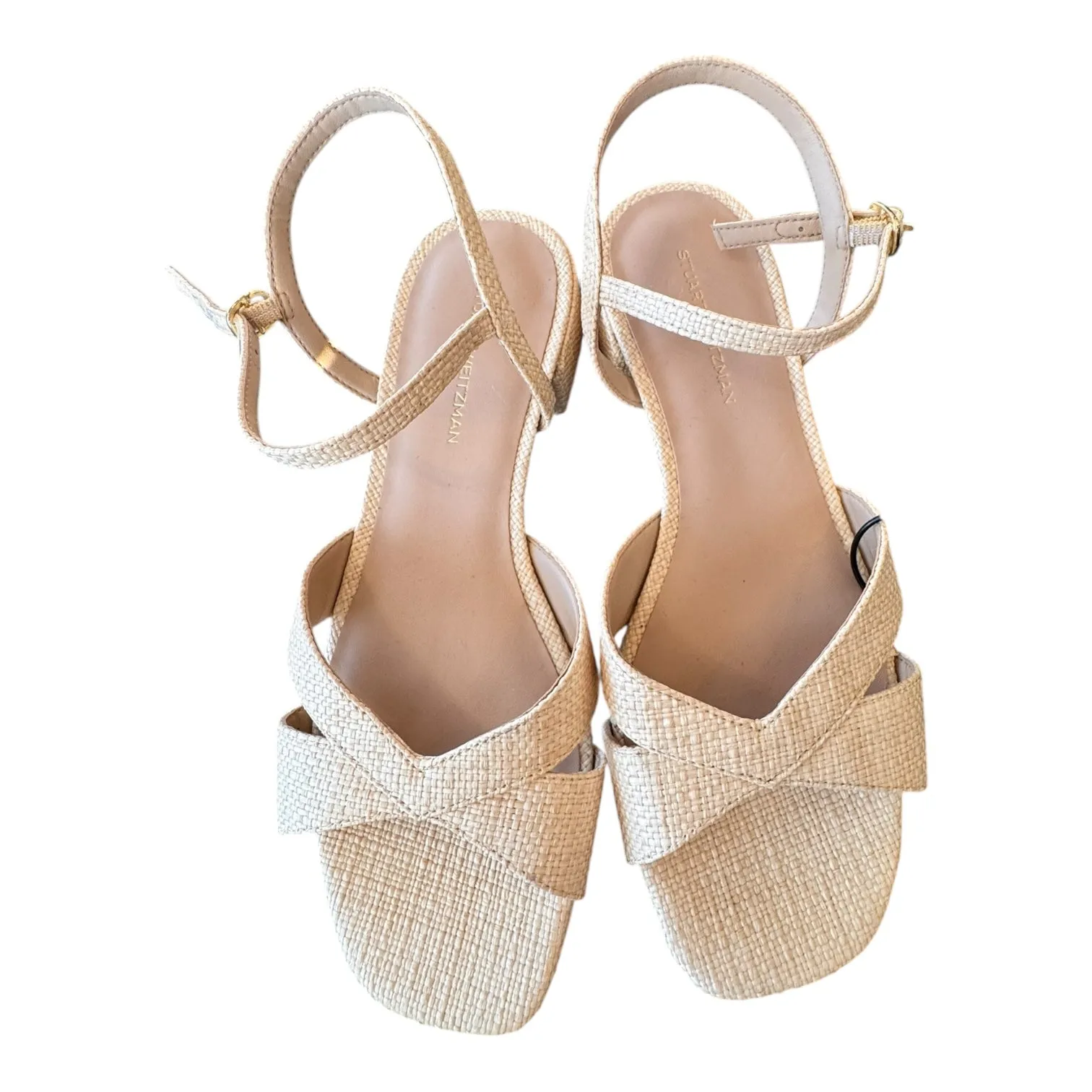 Urban Style Shoes Heels Block By Stuart Weitzman In Tan, Size:7.5
