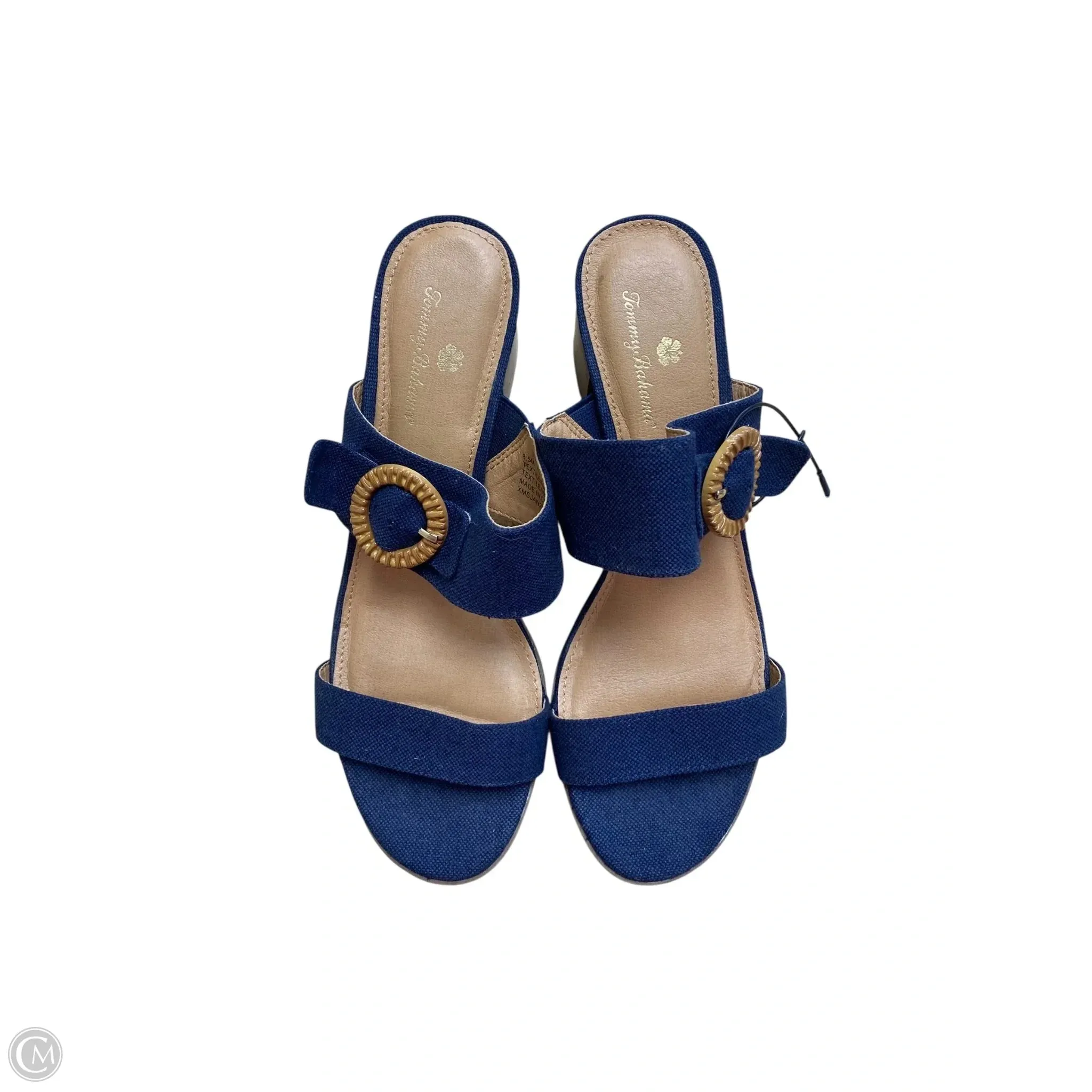 Chic Heeled Booties Floral Stilettos Shoes Heels Block By Tommy Bahama In Blue, Size: 8.5