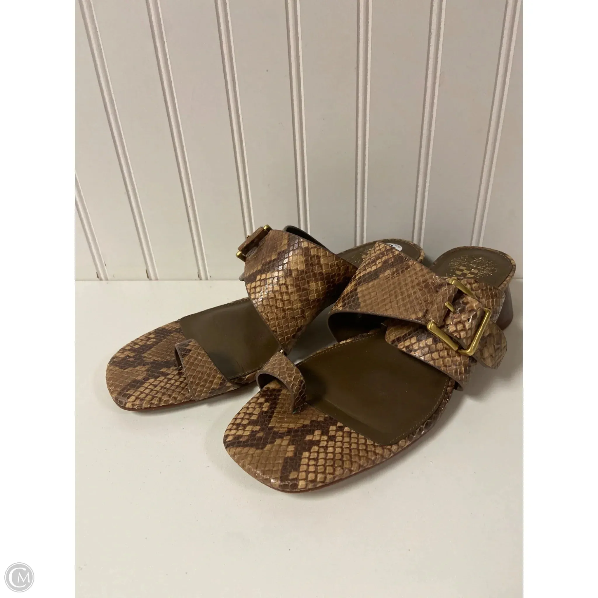 Street Ready Shoes Heels Block By Vince Camuto In Brown, Size: 9.5
