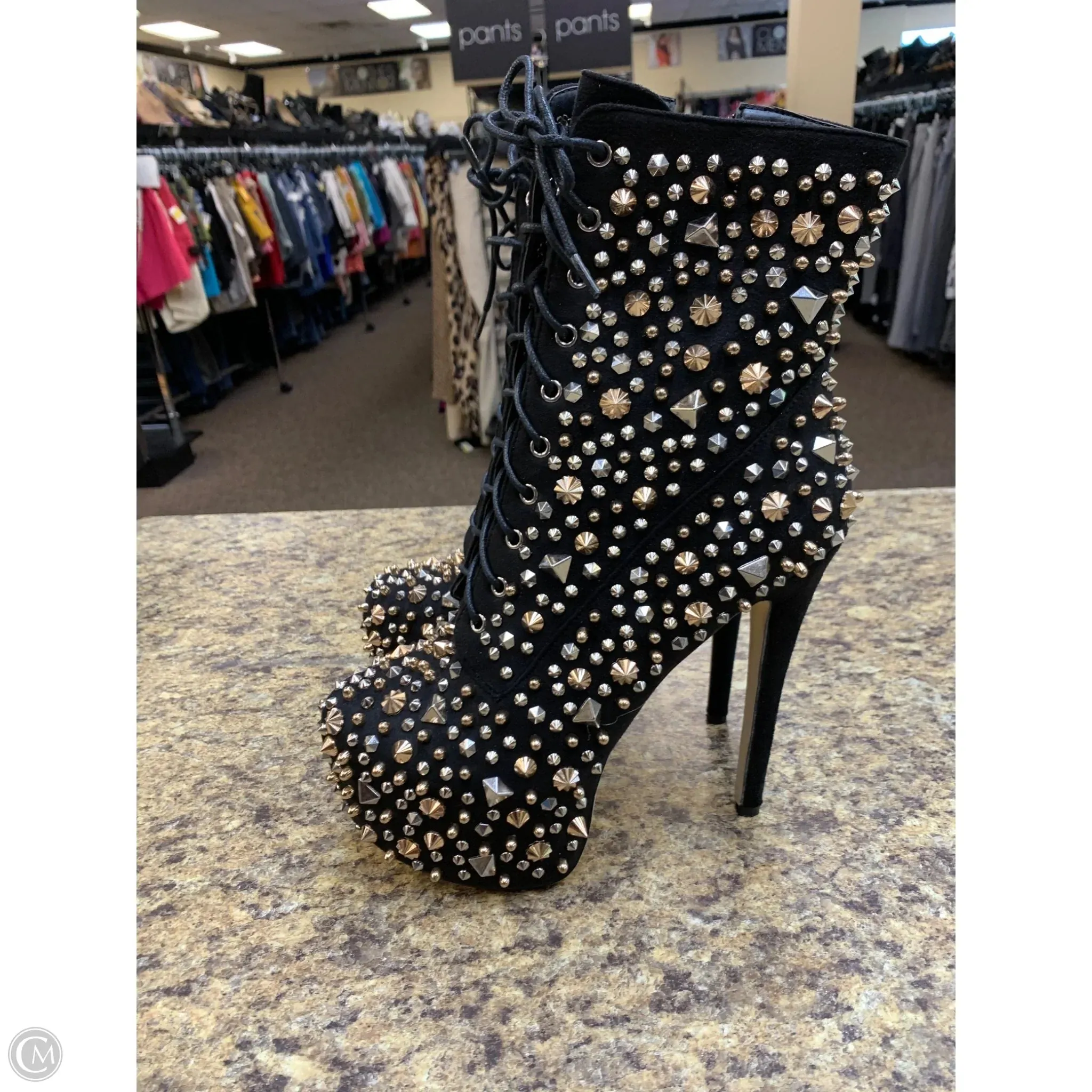 Rich Tone Bright Mood Shoes Heels Stiletto By Akira In Black, Size: 11