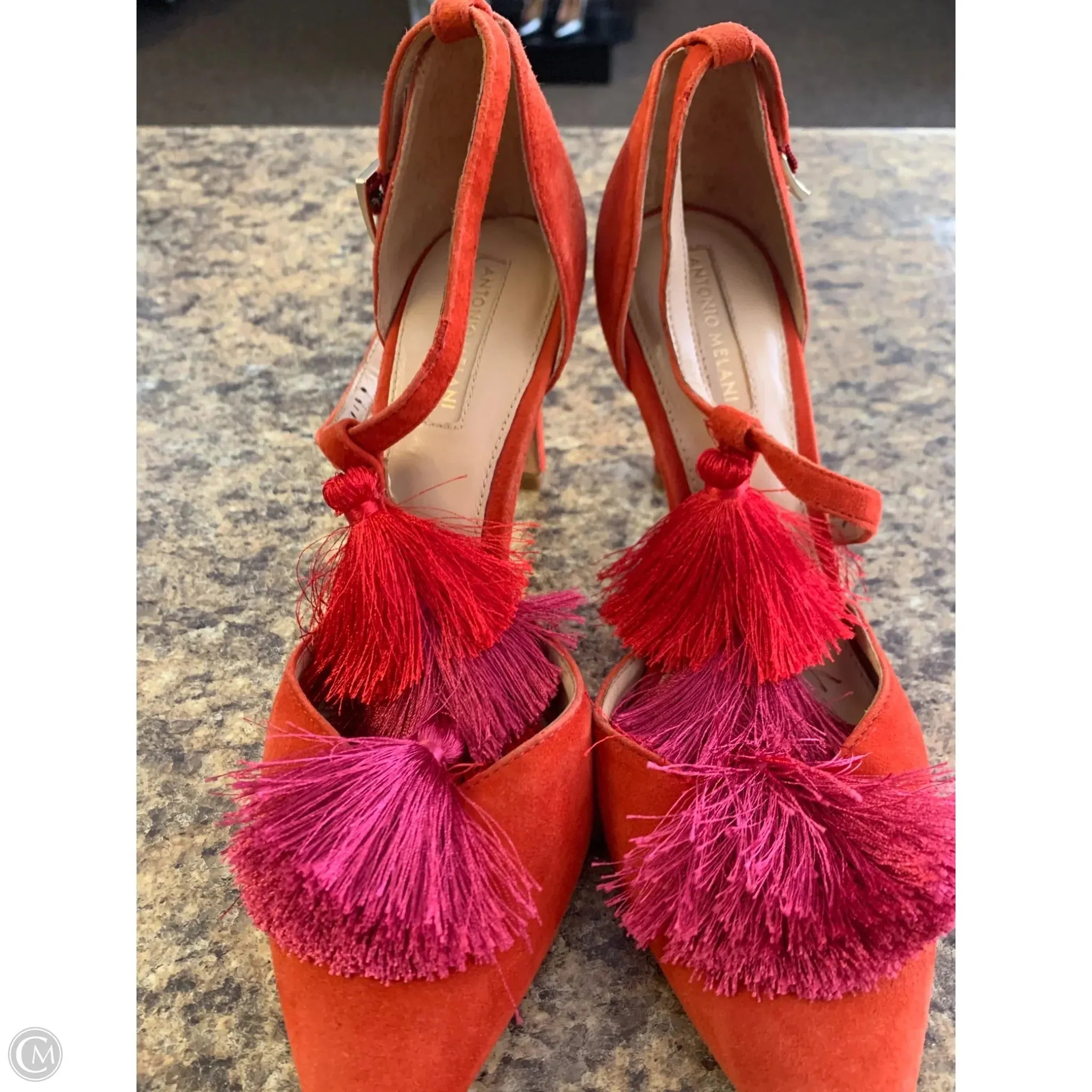 Luxe Evening Heels Comfortable Heel Shoes Heels Stiletto By Antonio Melani In Orange, Size: 6.5