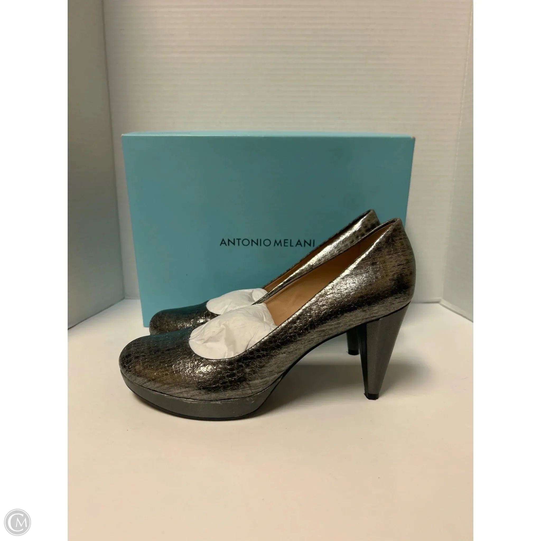Shoes Heels Stiletto By Antonio Melani In Silver, Size: 9 Causal Booties Smart Pumps