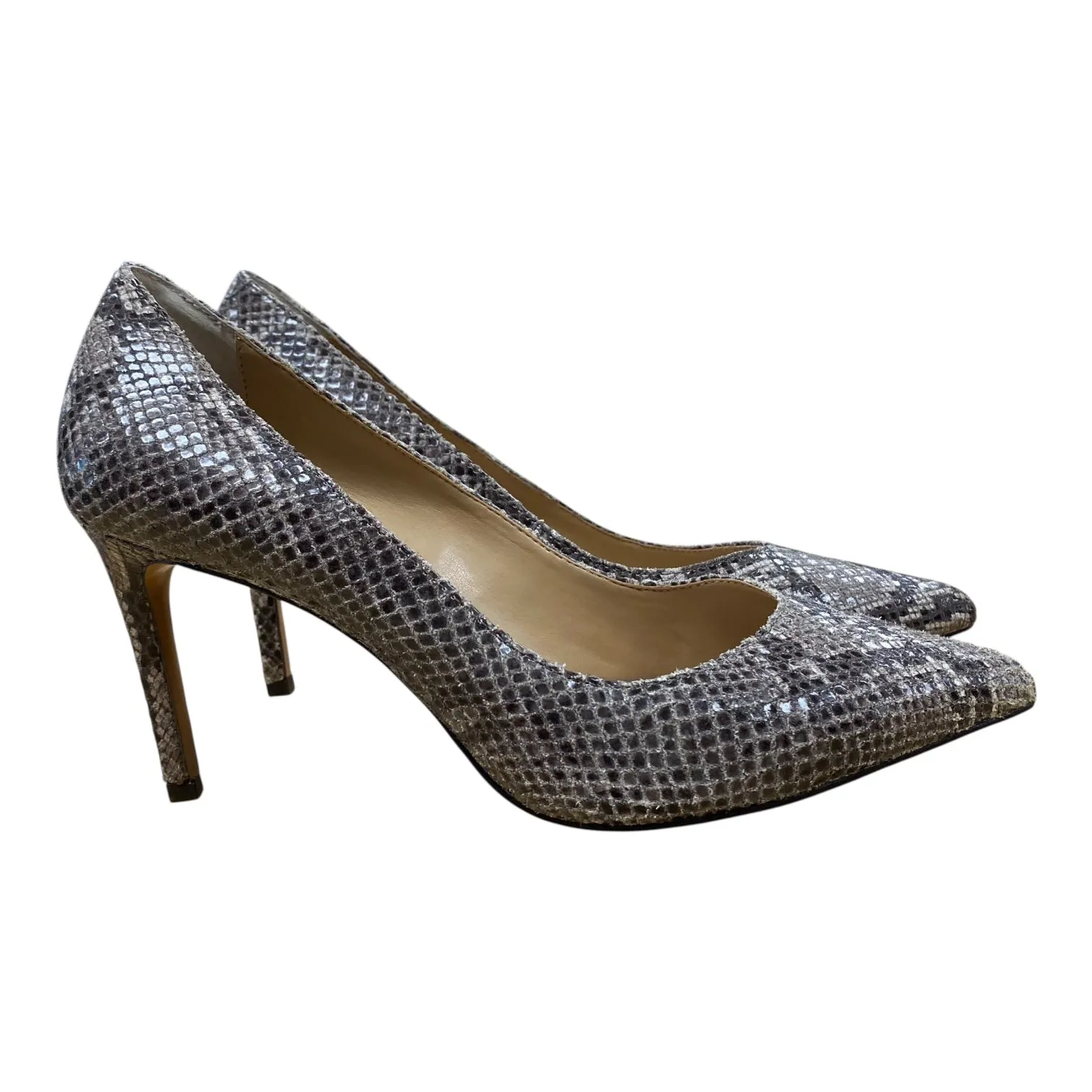 Holiday Heels Luxury heels Shoes Heels Stiletto By Banana Republic In Snakeskin Print, Size:8.5