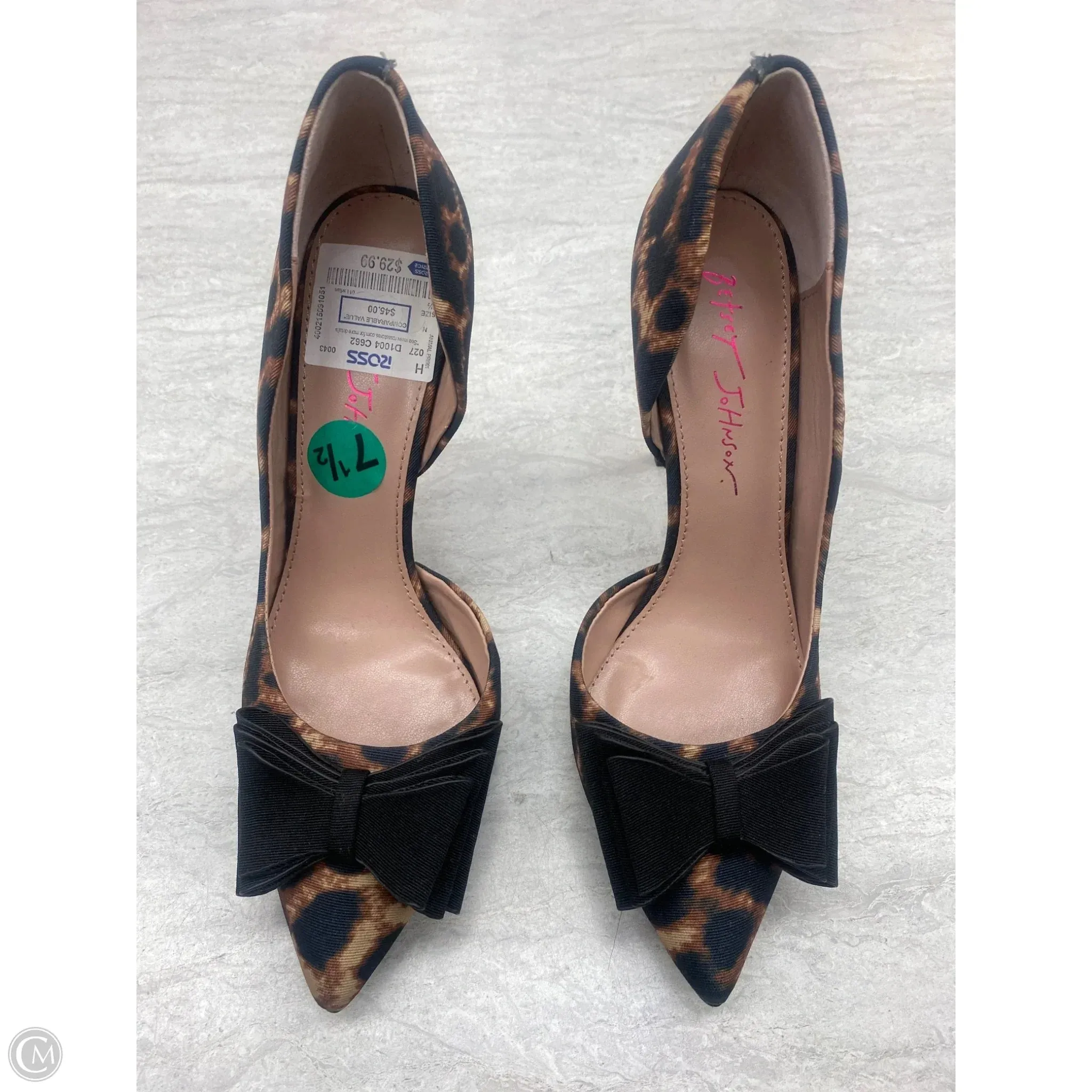 Sporty Heeled Shoes Shoes Heels Stiletto By Betsey Johnson In Animal Print, Size: 7.5