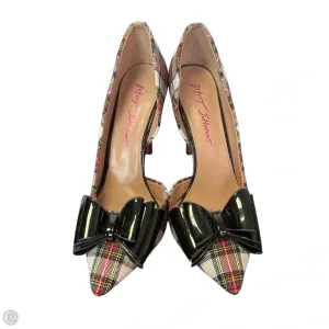 Smart Vibe High Top Style Shoes Heels Stiletto By Betsey Johnson In Plaid Pattern, Size: 8