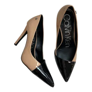 Shoes Heels Stiletto By Calvin Klein In Black & Cream, Size:6 Training Open Toe Pumps