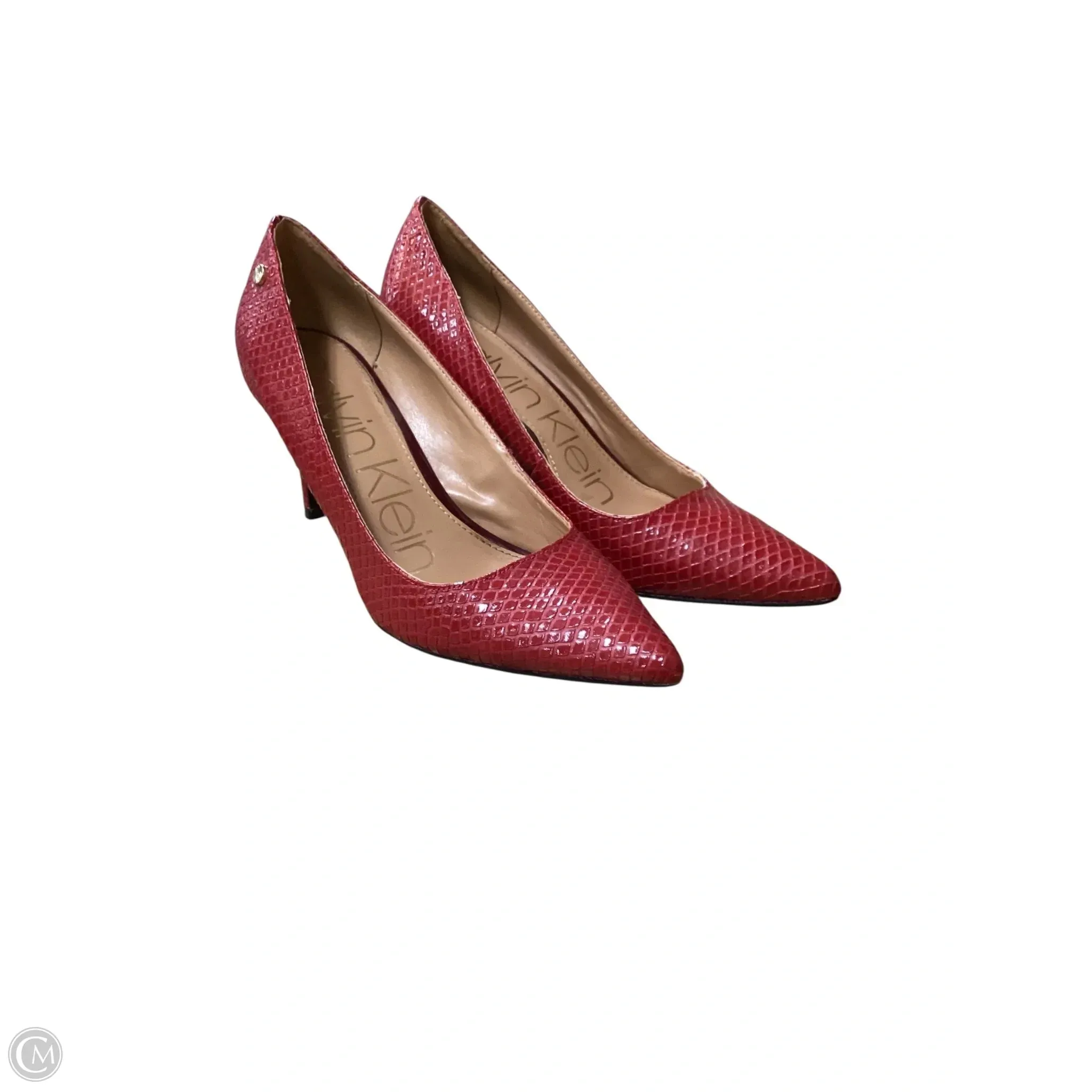 Party Ready Shoes Heels Stiletto By Calvin Klein In Red, Size: 8