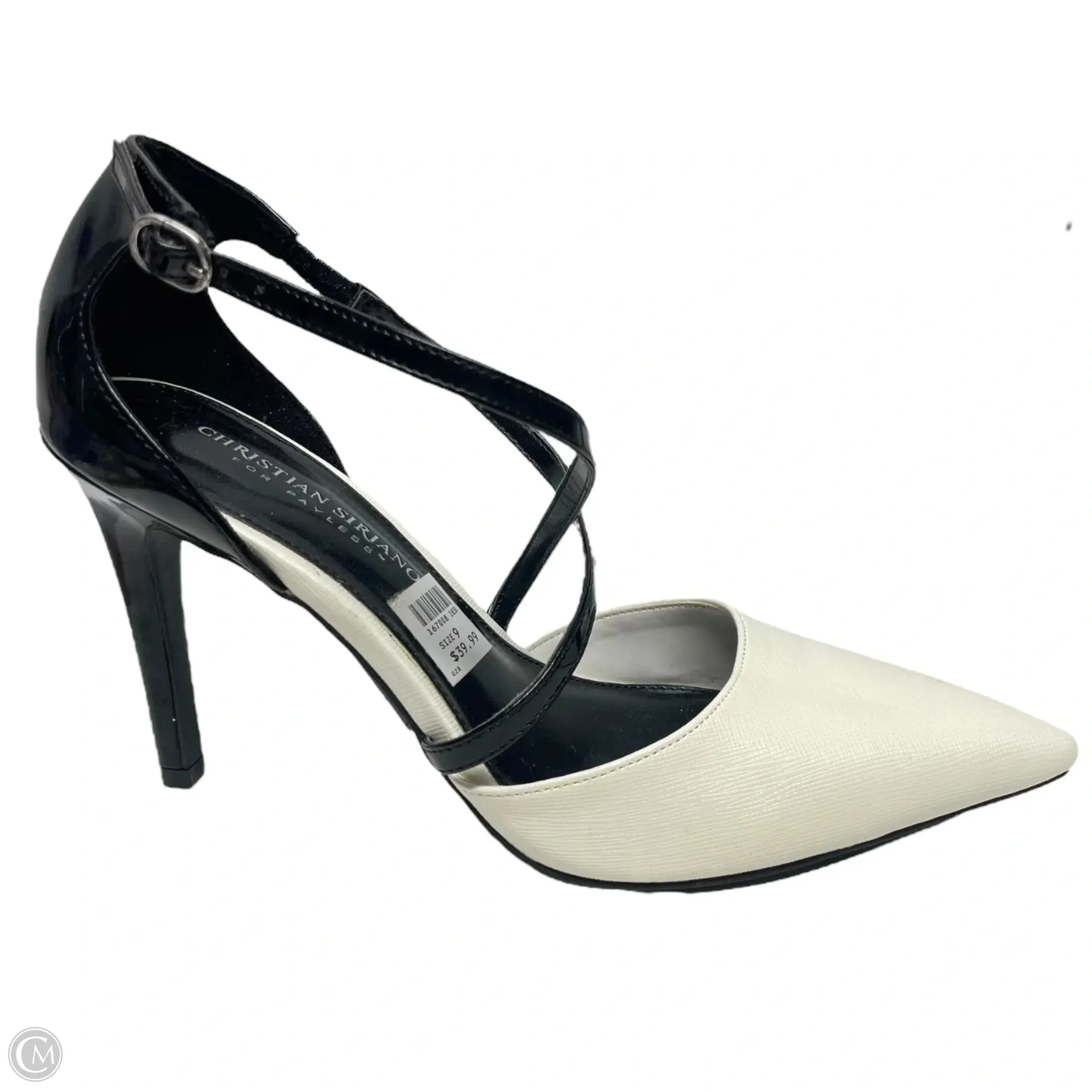 Open Toe Wedges Shoes Heels Stiletto By Christian Siriano For Payless In Black & Cream, Size: 9