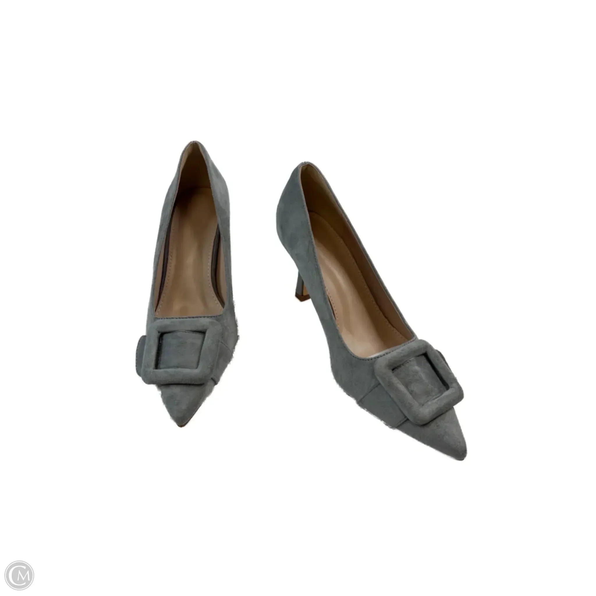 Reinforced toe Closed Toe Shoes Heels Stiletto By Clothes Mentor In Grey, Size: 7