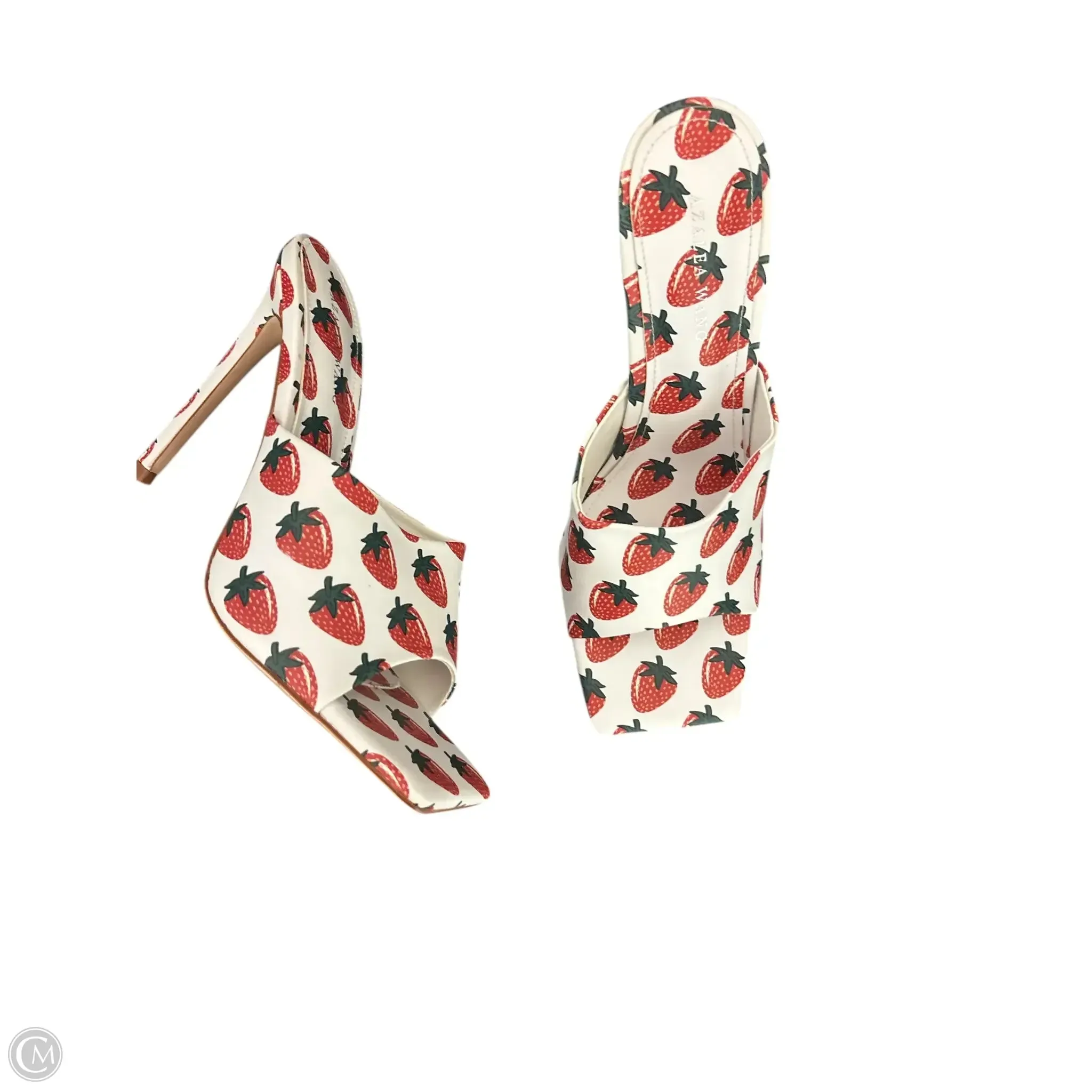 Feminine Touch Chunky Wedge Heels Shoes Heels Stiletto By Clothes Mentor In Red & White, Size: 8