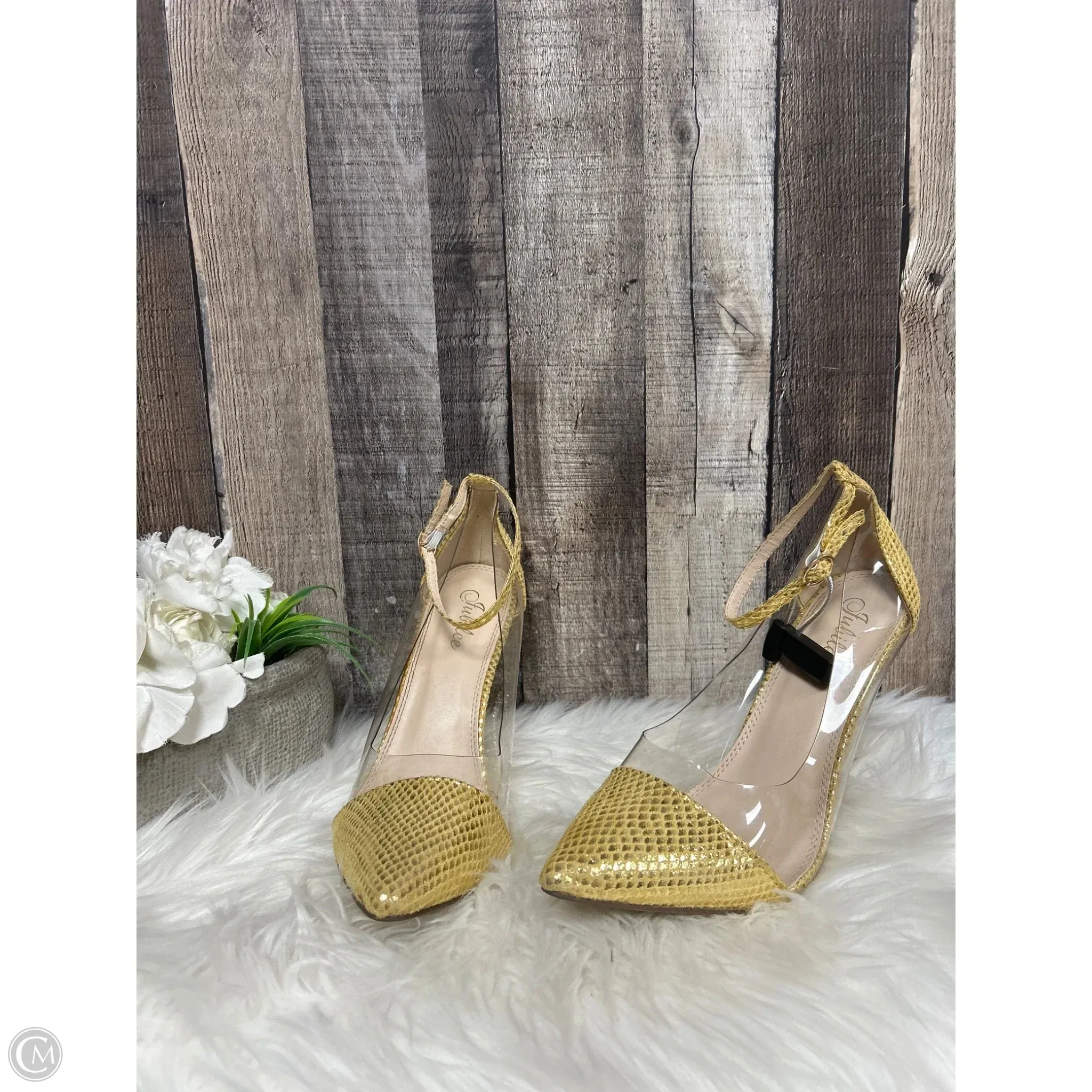 Shoes Heels Stiletto By Cme In Gold, Size: 11 Ultra Soft