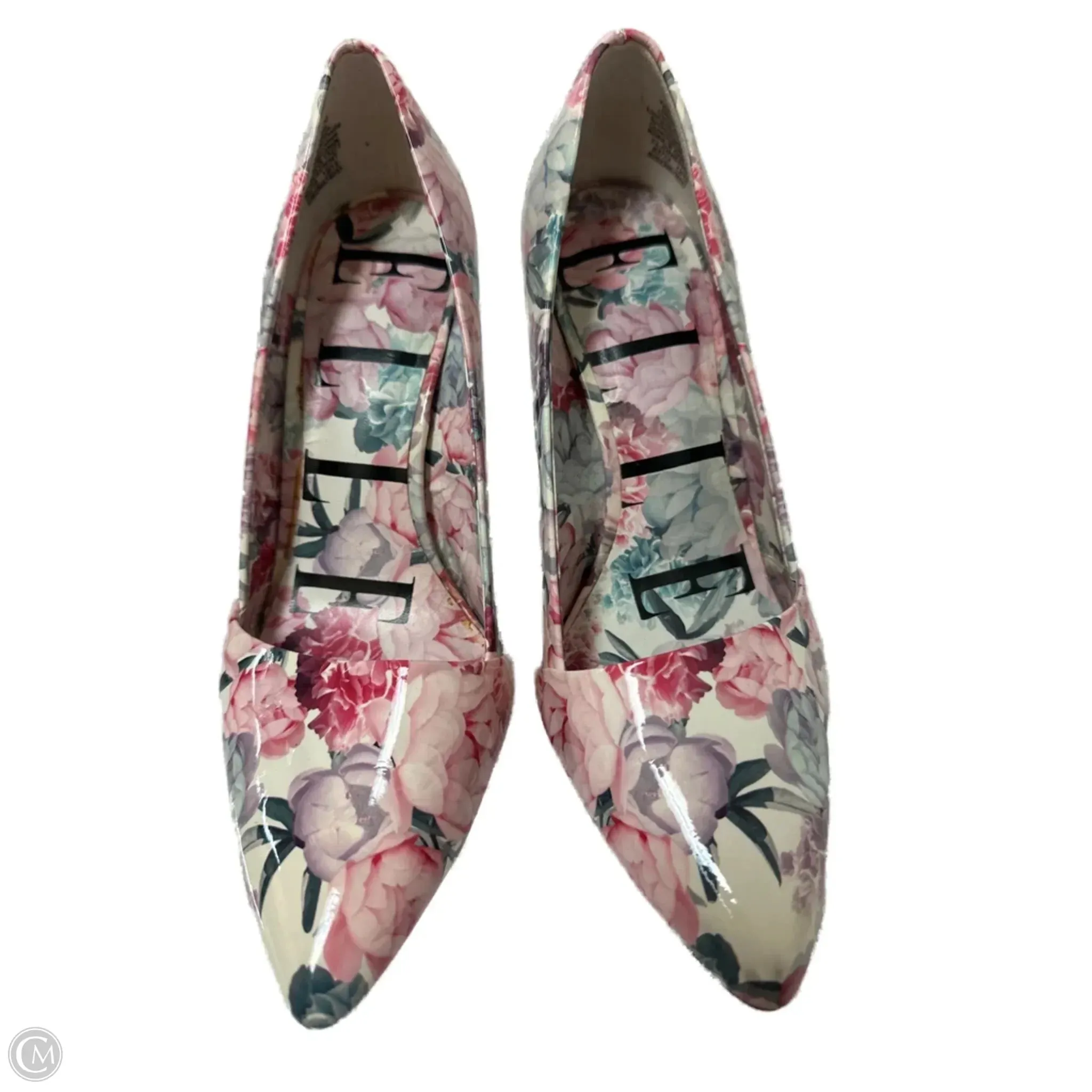 Shoes Heels Stiletto By Elle In Floral Print, Size: 9 Night Out Peep Toe Leather Pumps