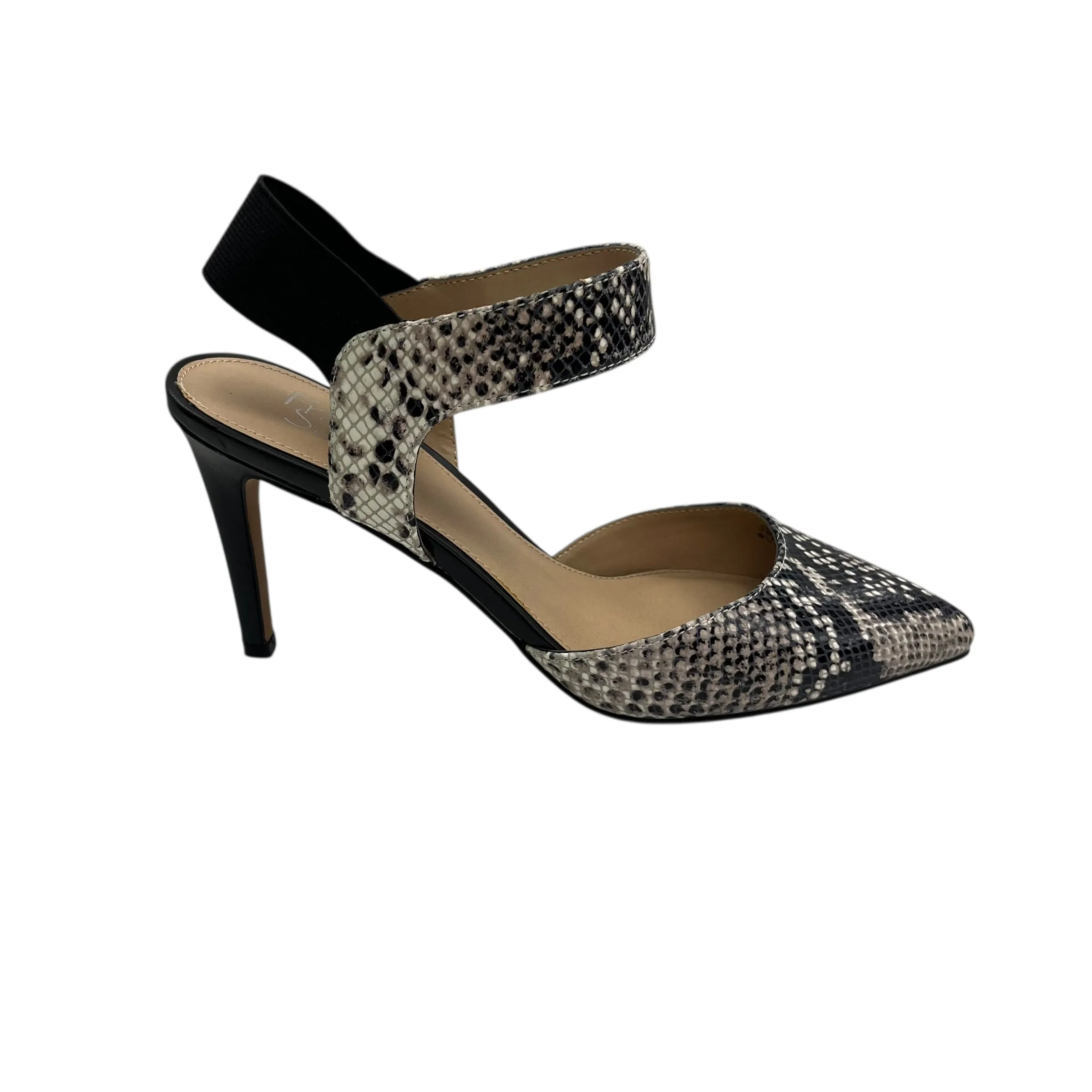 Comfortable Stilettos Block Heel Shoes Heels Stiletto By Franco Sarto In Black & Cream, Size:9.5