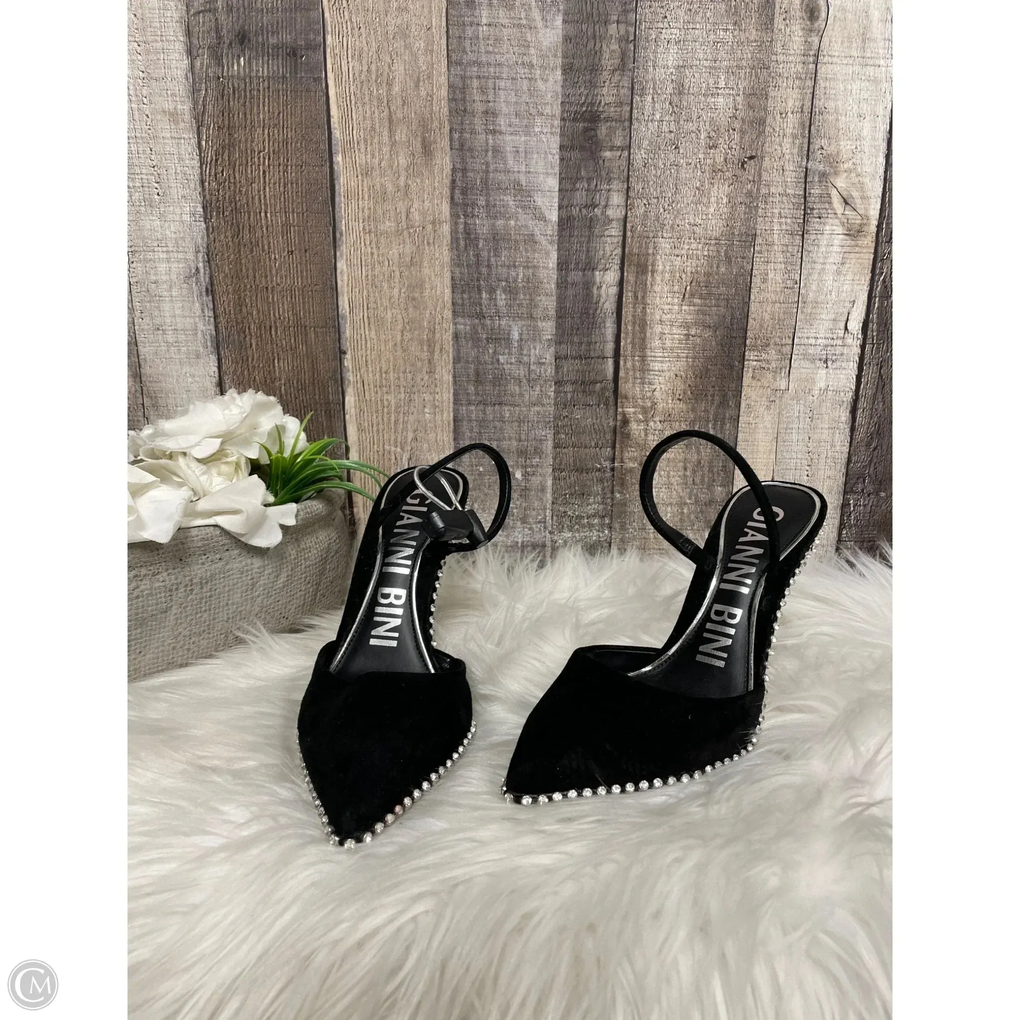 Shoes Heels Stiletto By Giani Bernini In Black & Silver, Size: 7 Party Shoes