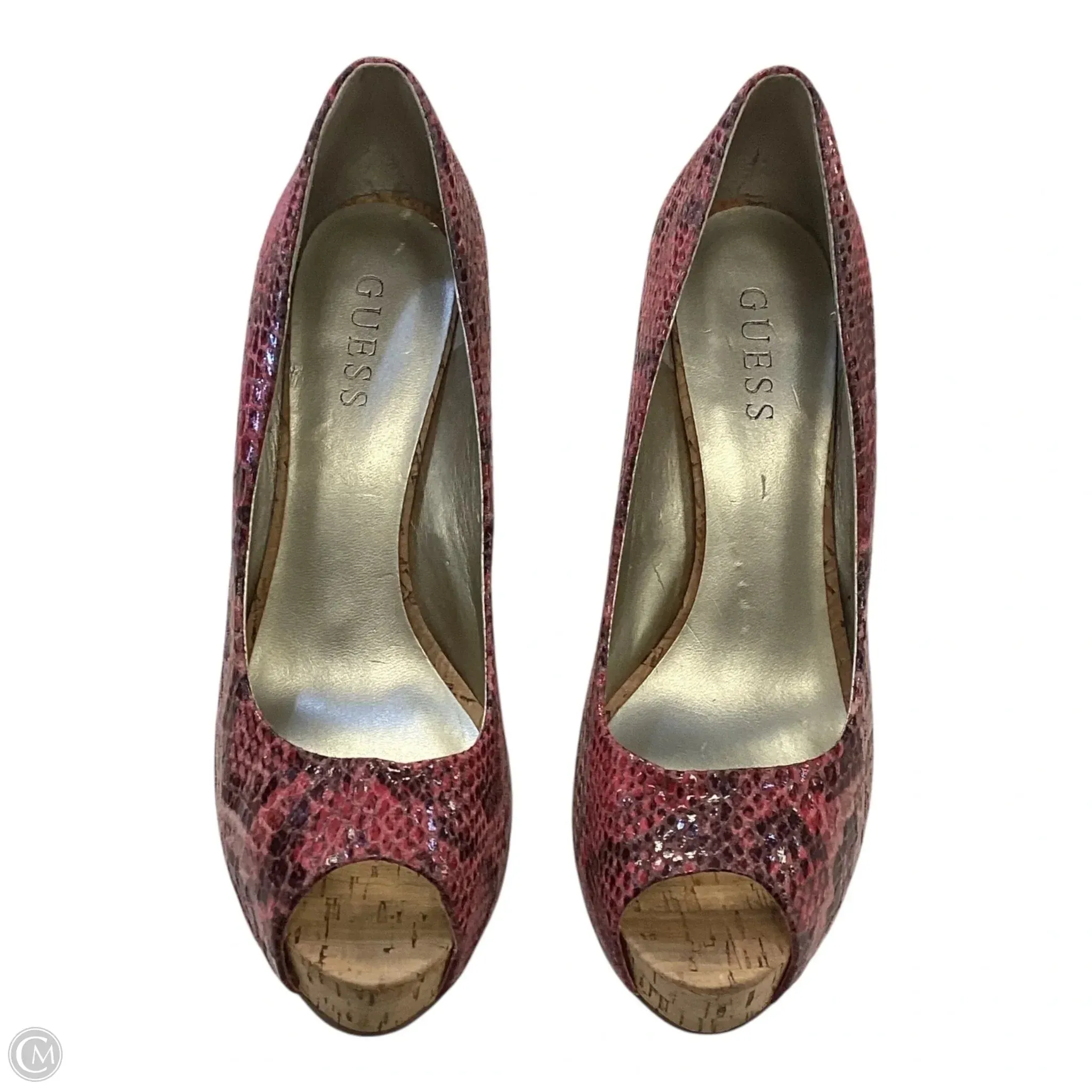 Shoes Heels Stiletto By Guess In Snakeskin Print, Size: 8 Chic Sandals for Day Synthetic Upper