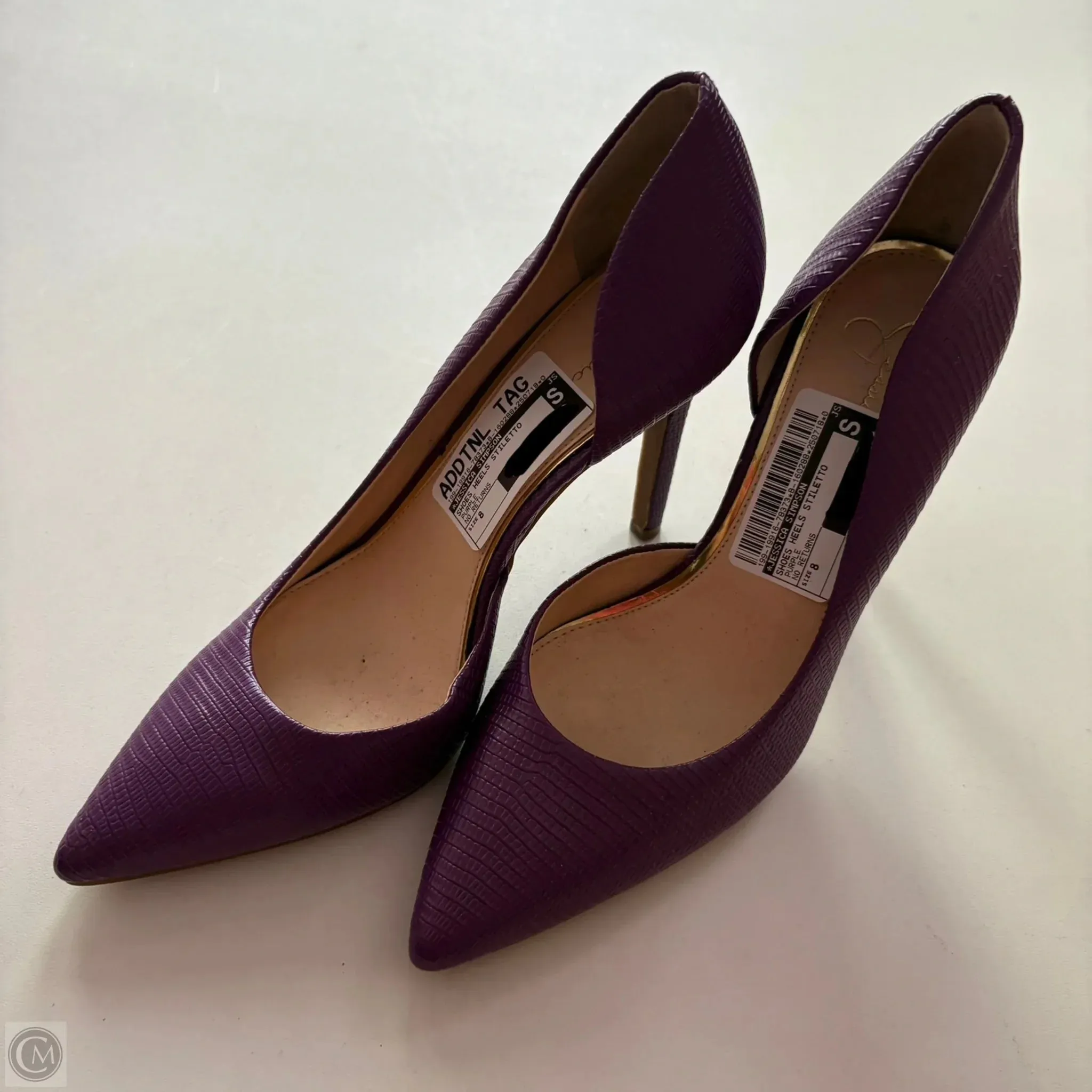 Shoes Heels Stiletto By Jessica Simpson In Purple, Size: 8 Pink High Heels Strappy Design